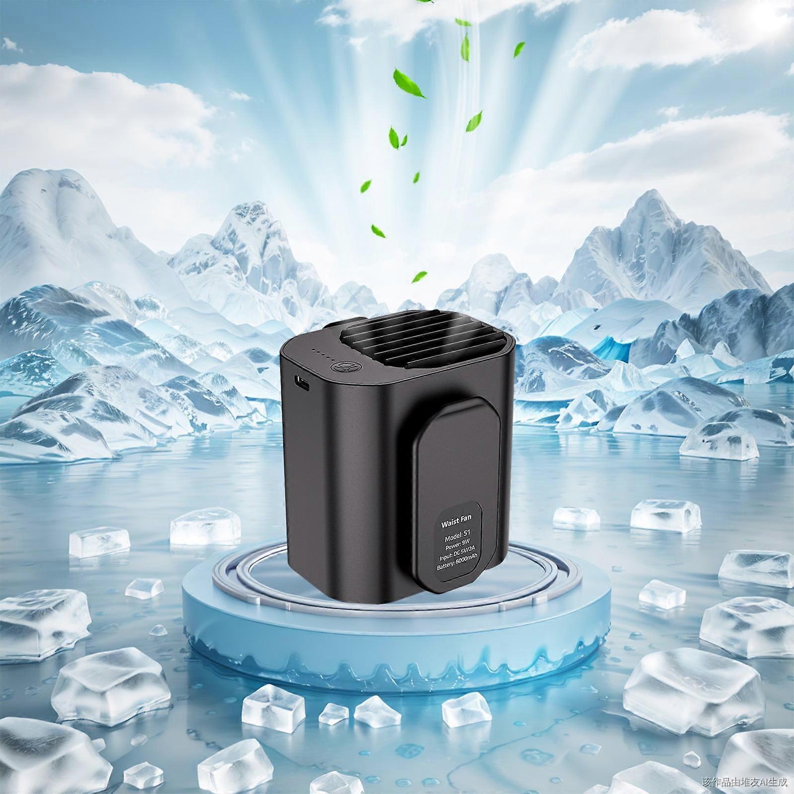 Portable Waist Clip Fan, Rechargeable Mini Fan with 4000mAh Battery, 8H Runtime, 4 Speeds, Compatible with Outdoor Indoor Use