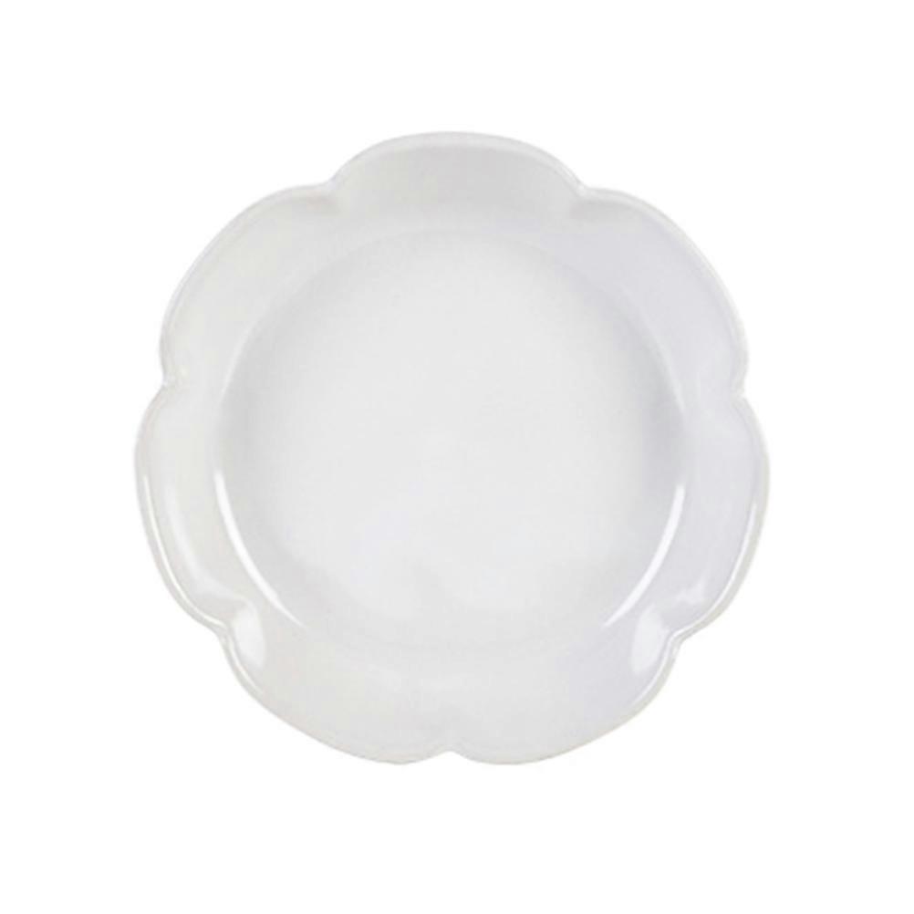Flower Shape Ceramic Fruit Plate for Home 1Pcs White Snack Plate