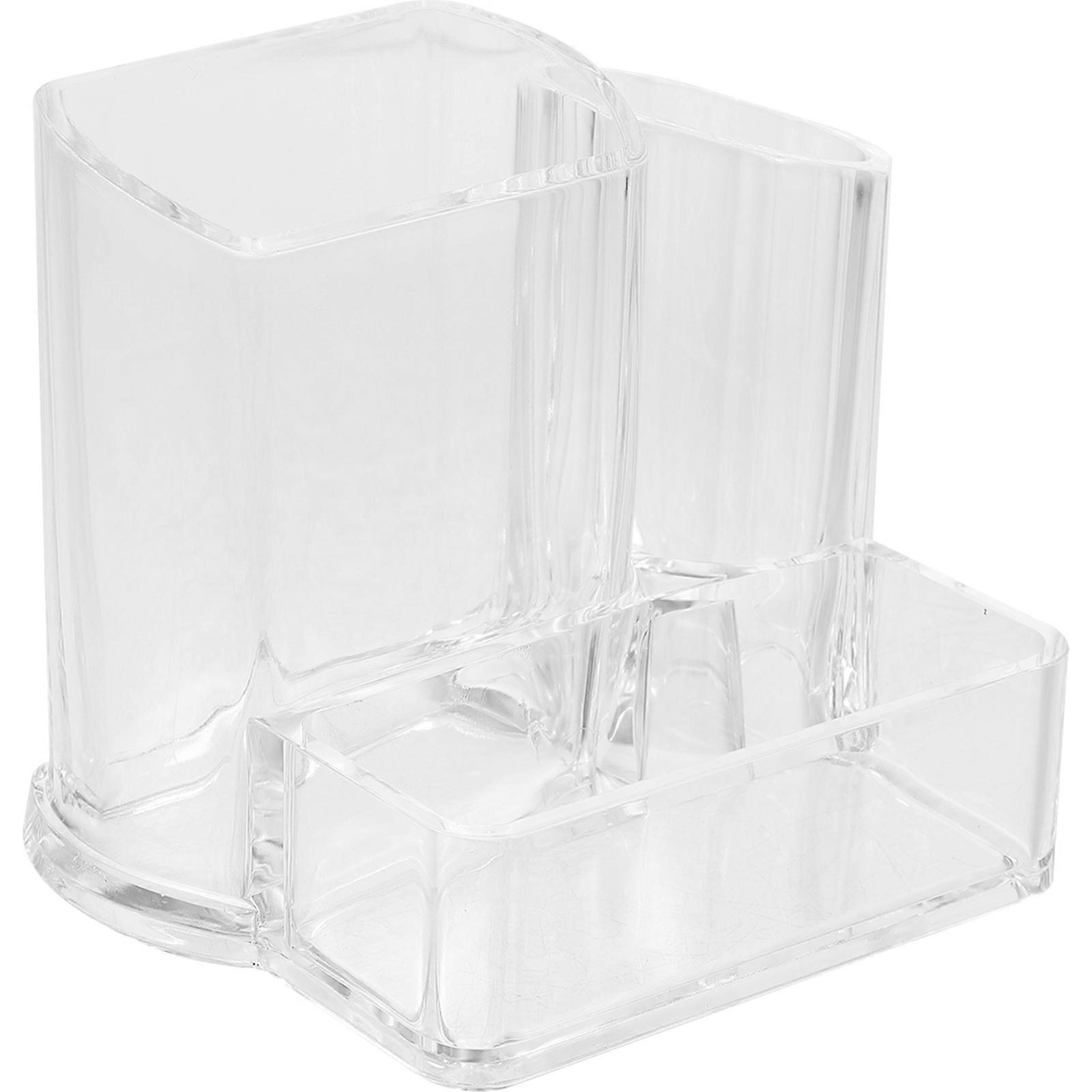 Rectangular Acrylic Pencil Holder For Desk Organization Stylish Office Use With 5Pcs