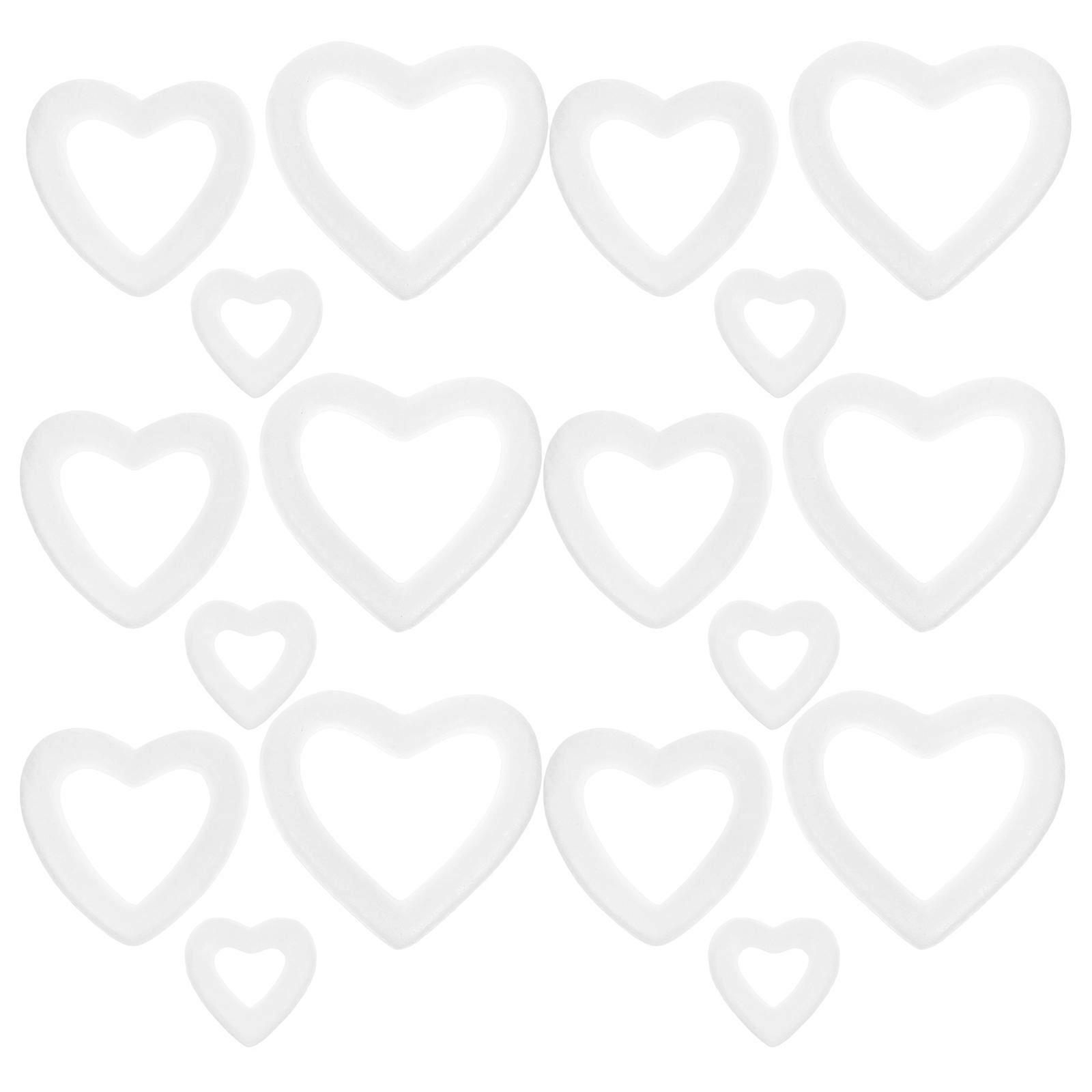 Heart Wreath Foam Form for Wedding Decoration 18Pcs White Foam Craft
