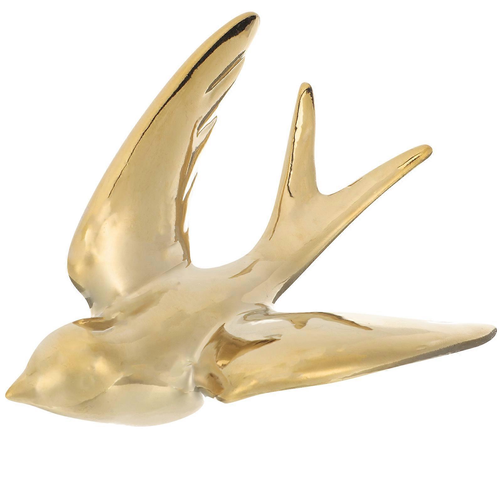 Bird Wall Ornament Ceramic Sculpture for Home Wall Decor 2Pcs Set