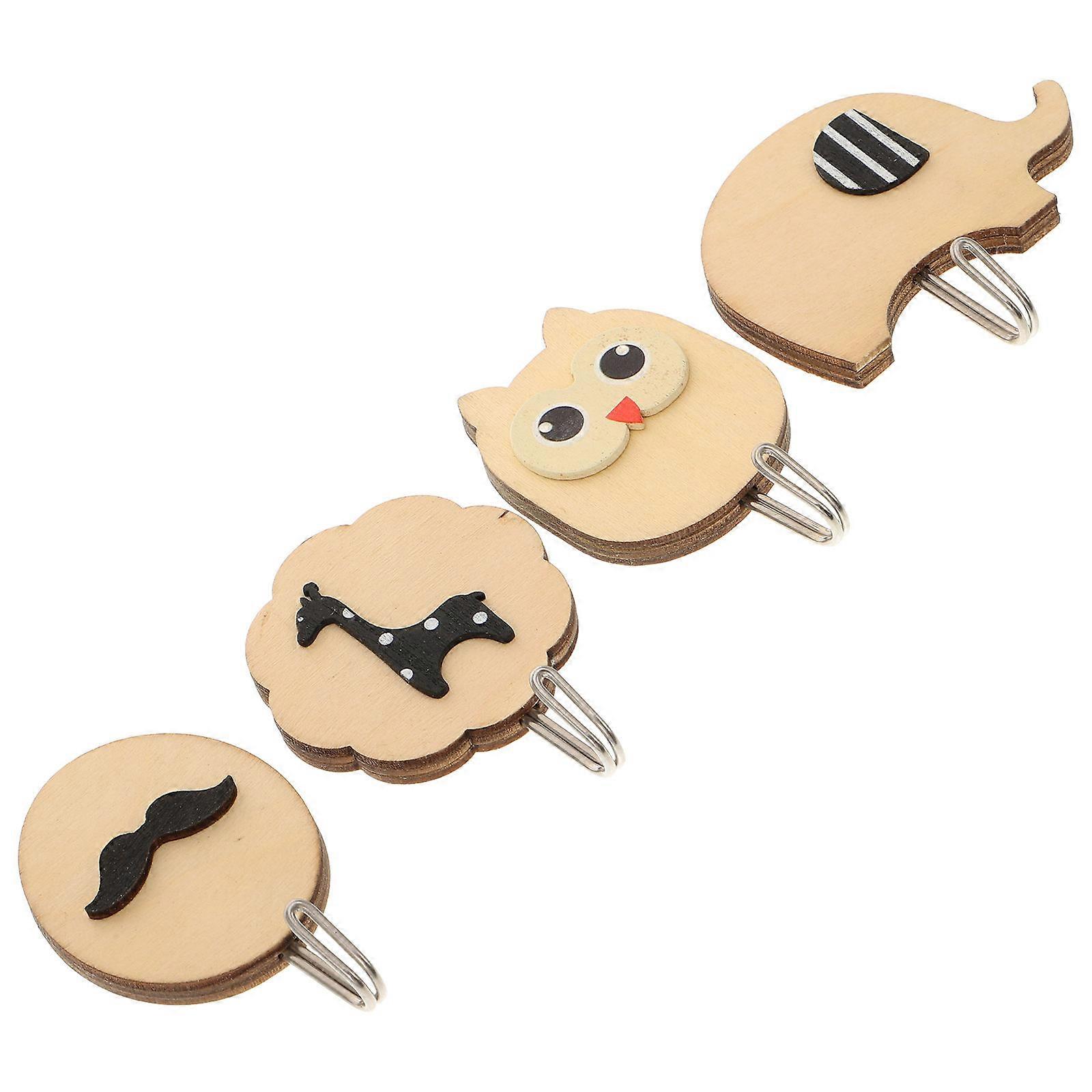 Durable 20 Pcs Multi Color Wood Hooks With Cartoon Design For Hanging In Kitchen And Bathroom Water-Resistant And Easy To Use