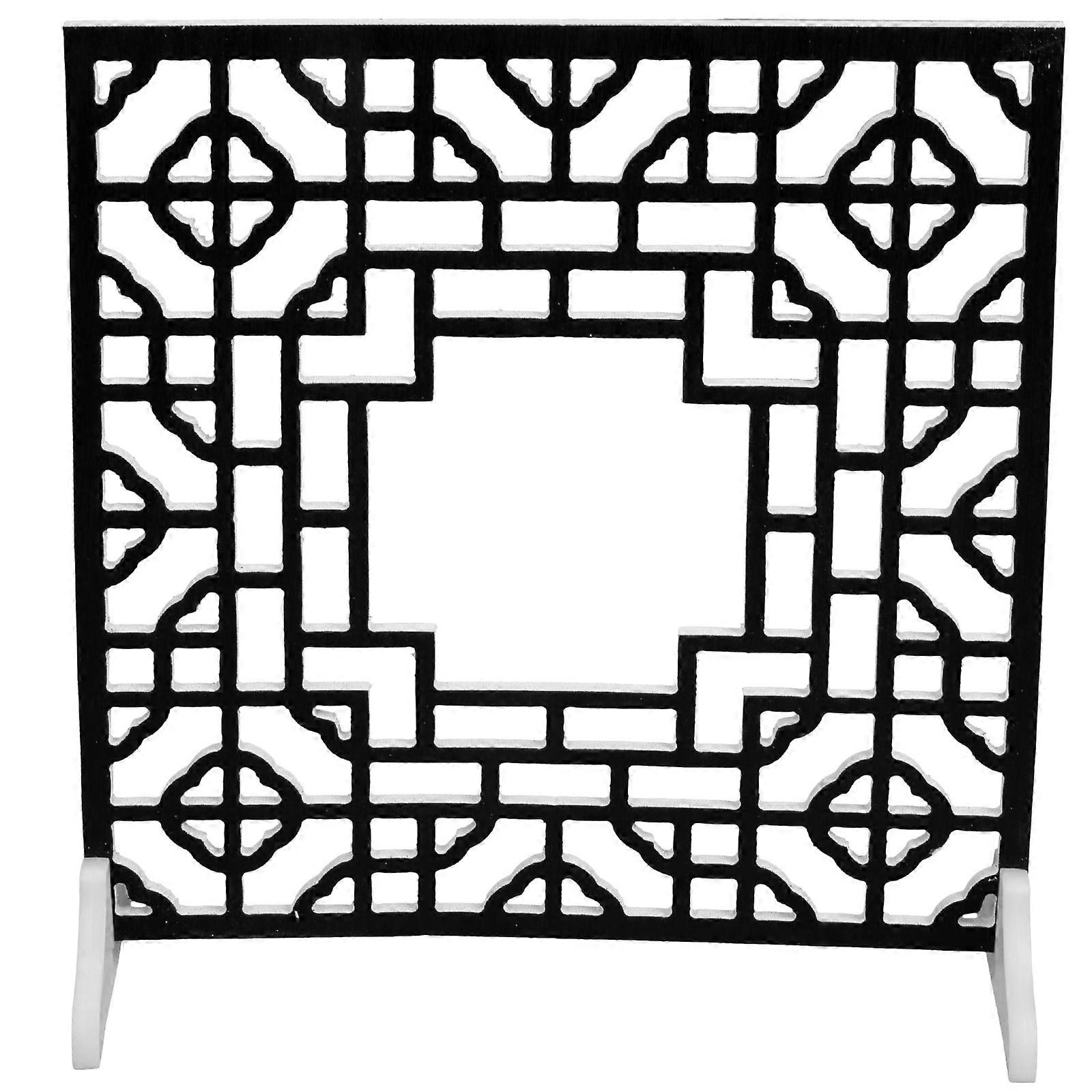 Retro Window Frame Decor Wood Wall Decoration for 5Sets Black Use