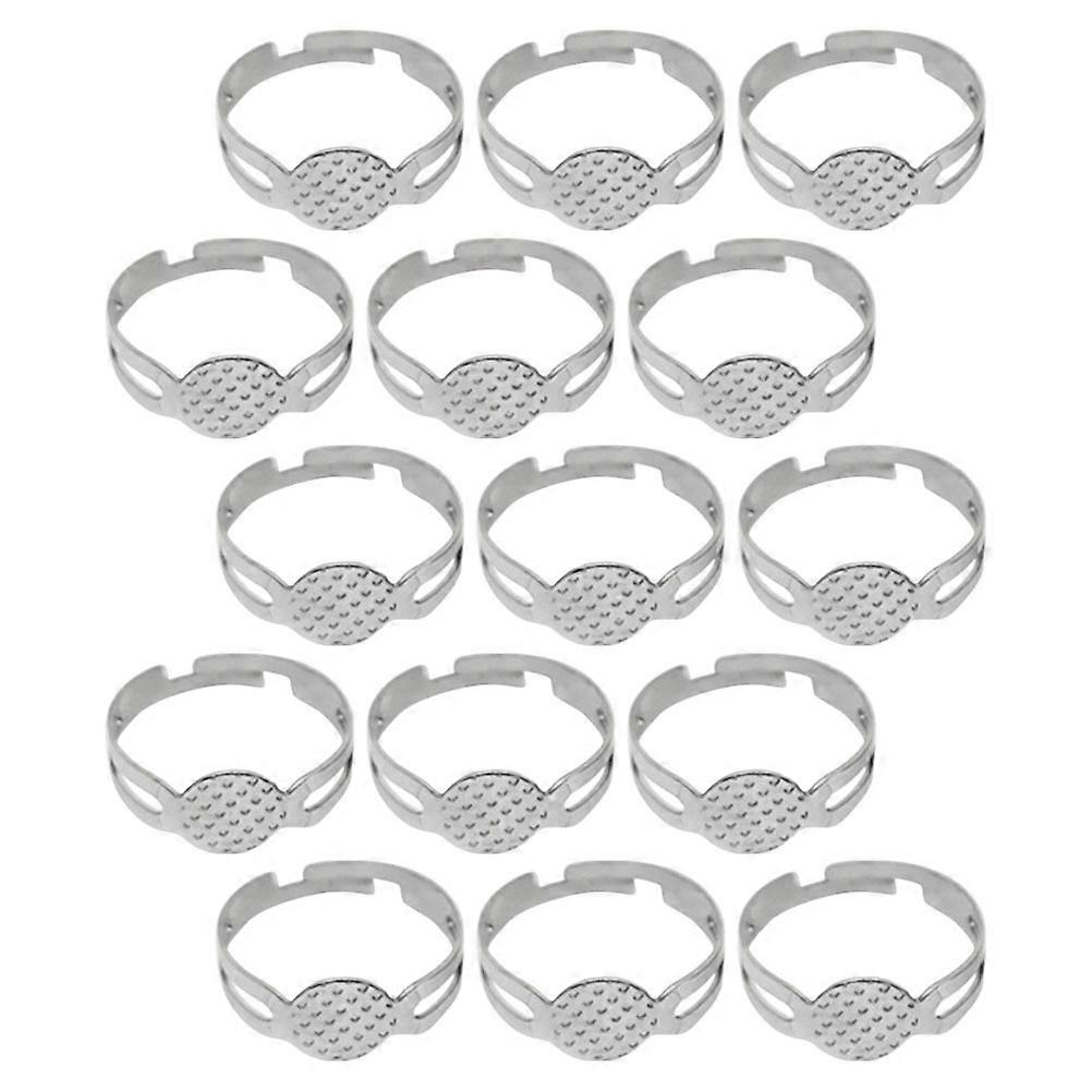 Ring Blanks for DIY Stainless Steel Adjustable Ring Bases 75Pcs Pack