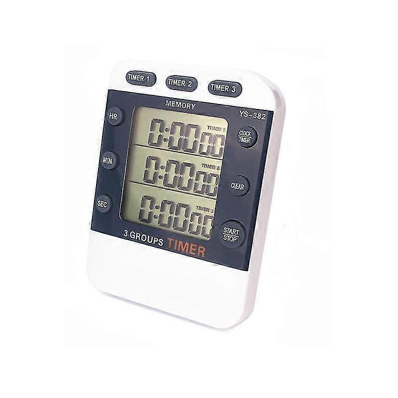 Minglan 3 Channels Count Up/down Cooking Timer Stopwatch Large Display Adjustable Volume Alarm Memory Timer With Magnetic