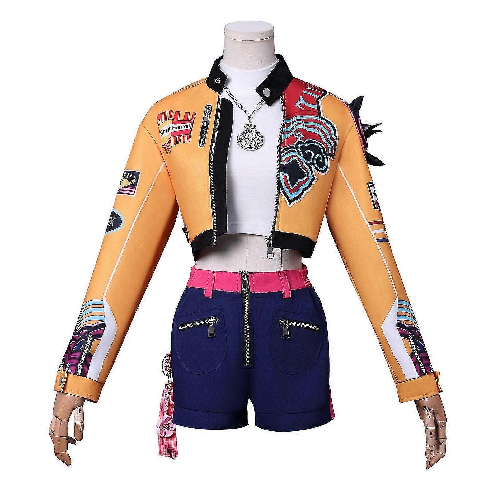KPop デーモンハンターズ コスプレコスチュームセット ルミ ミラ ゾーイ ハロウィン パーティー ファンシードレス レディース _e
