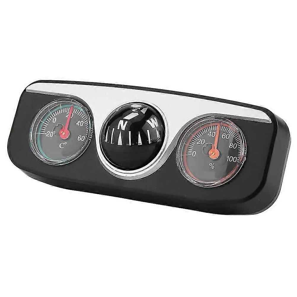 Three-in-One Multifunctional Dashboard Compass with Thermometer and Hygrometer Durable Car Accessory for Temperature and Humidity Measuremen