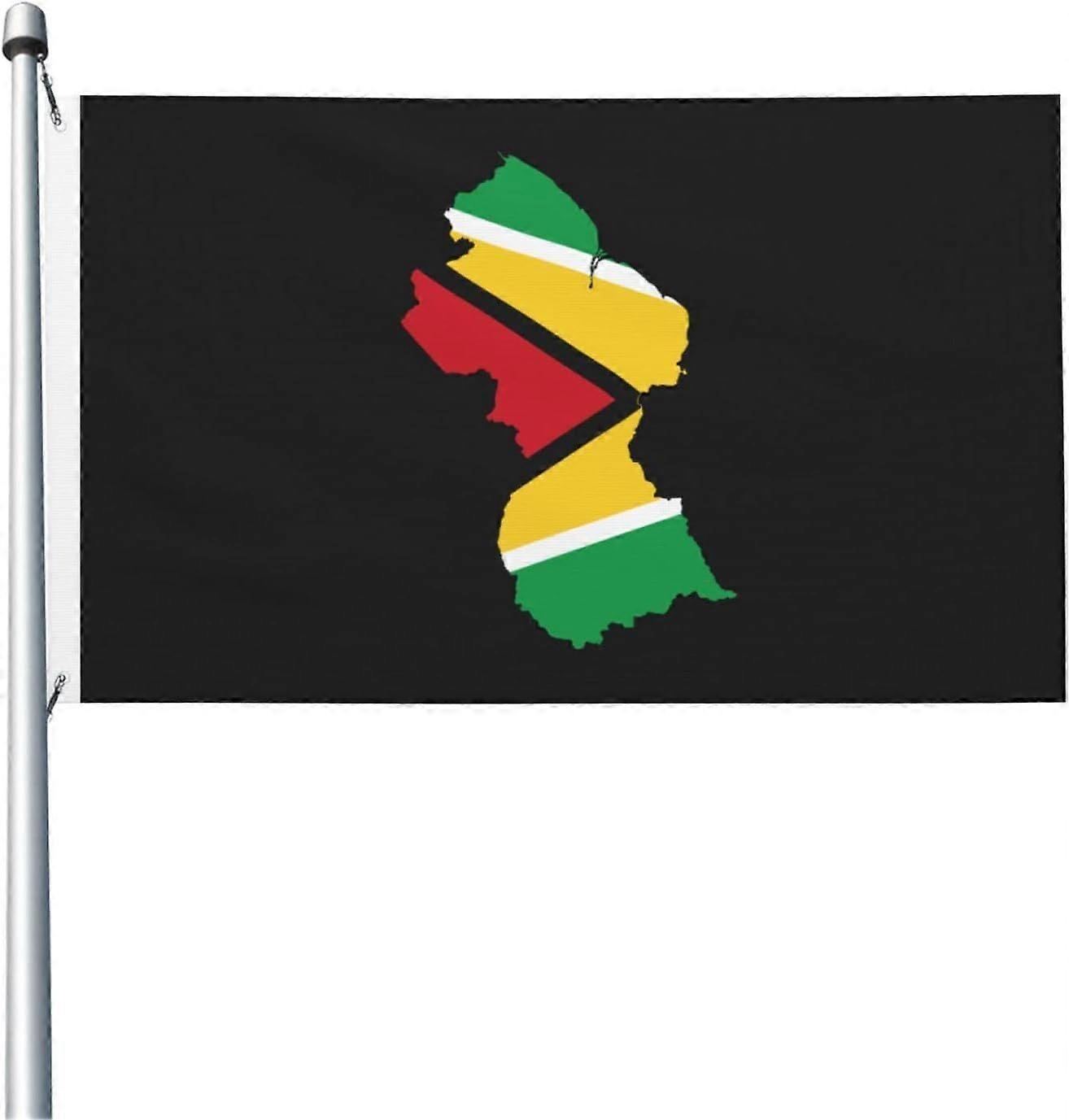Guyana Terrain Map Flag QI 1835