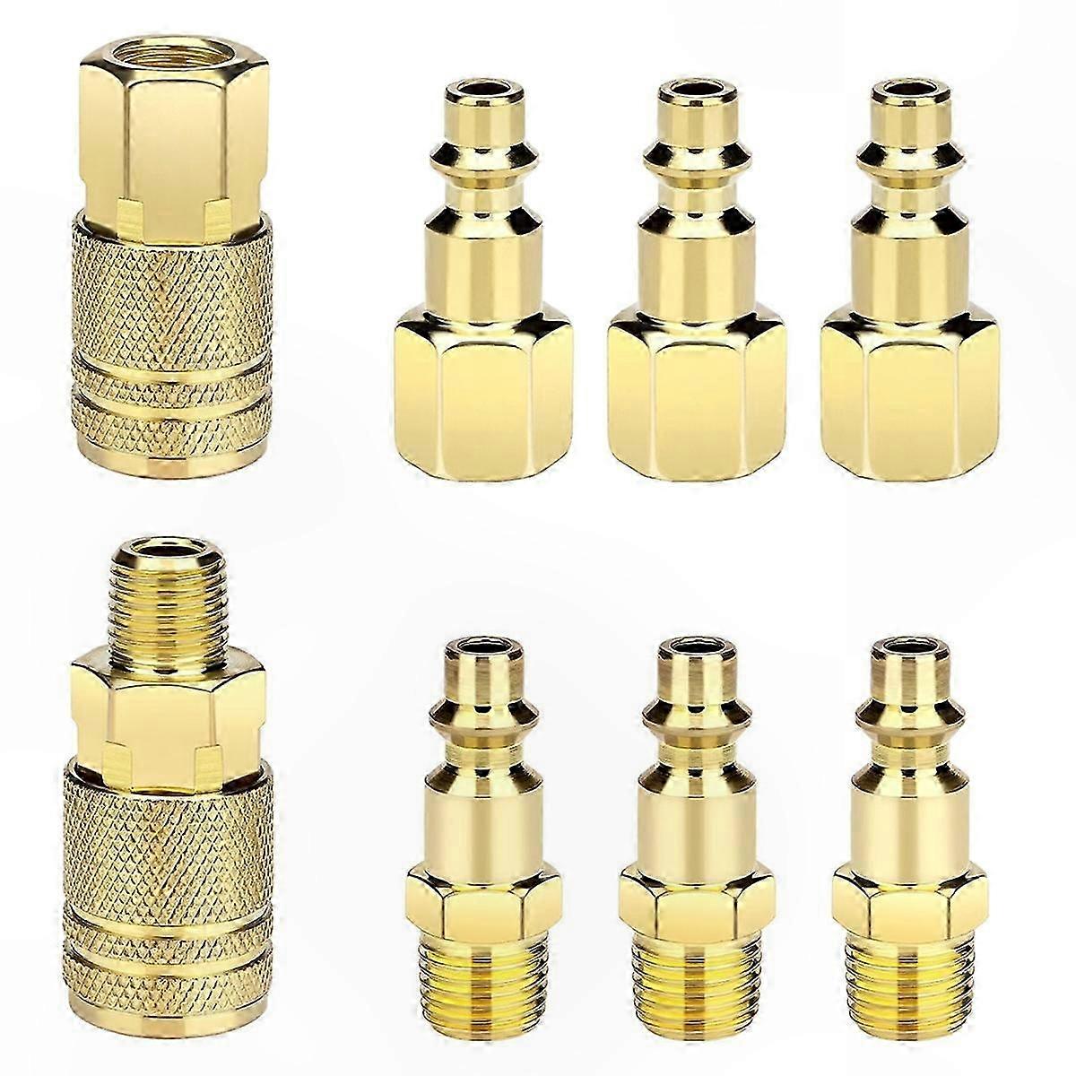 1/4-Inch NPT Quick Connect Air Compressor Fittings, Universal Air Hose Coupler and Plug Set