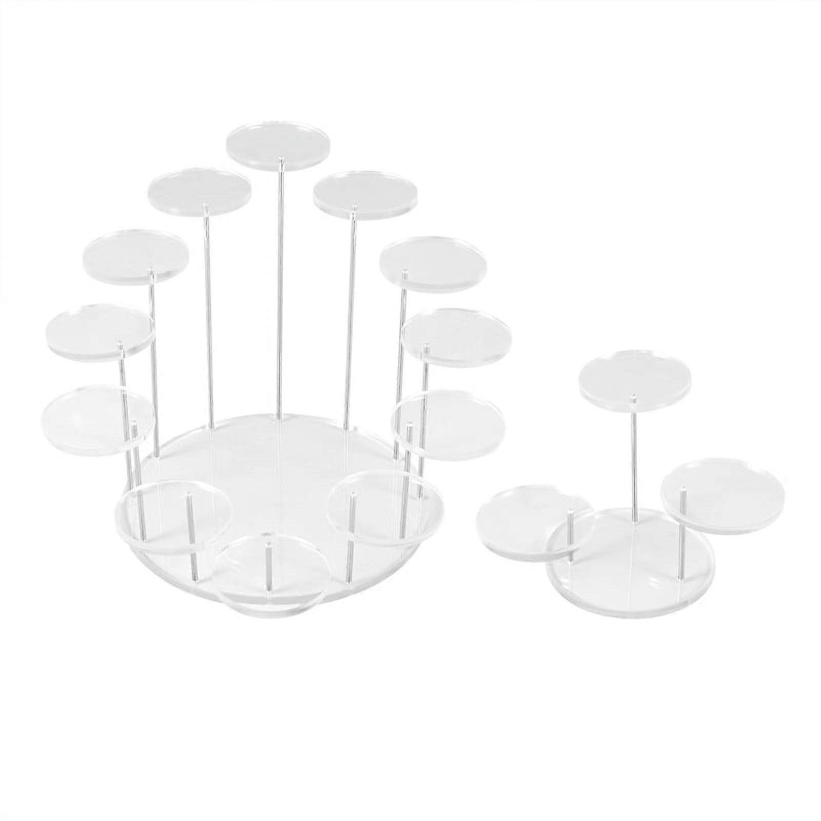 2Pcs Round Acrylic Cupcake Stand-Premium Cupcake Holder, Cupcake Display Stand Dessert Stand Pastry Platter Display
