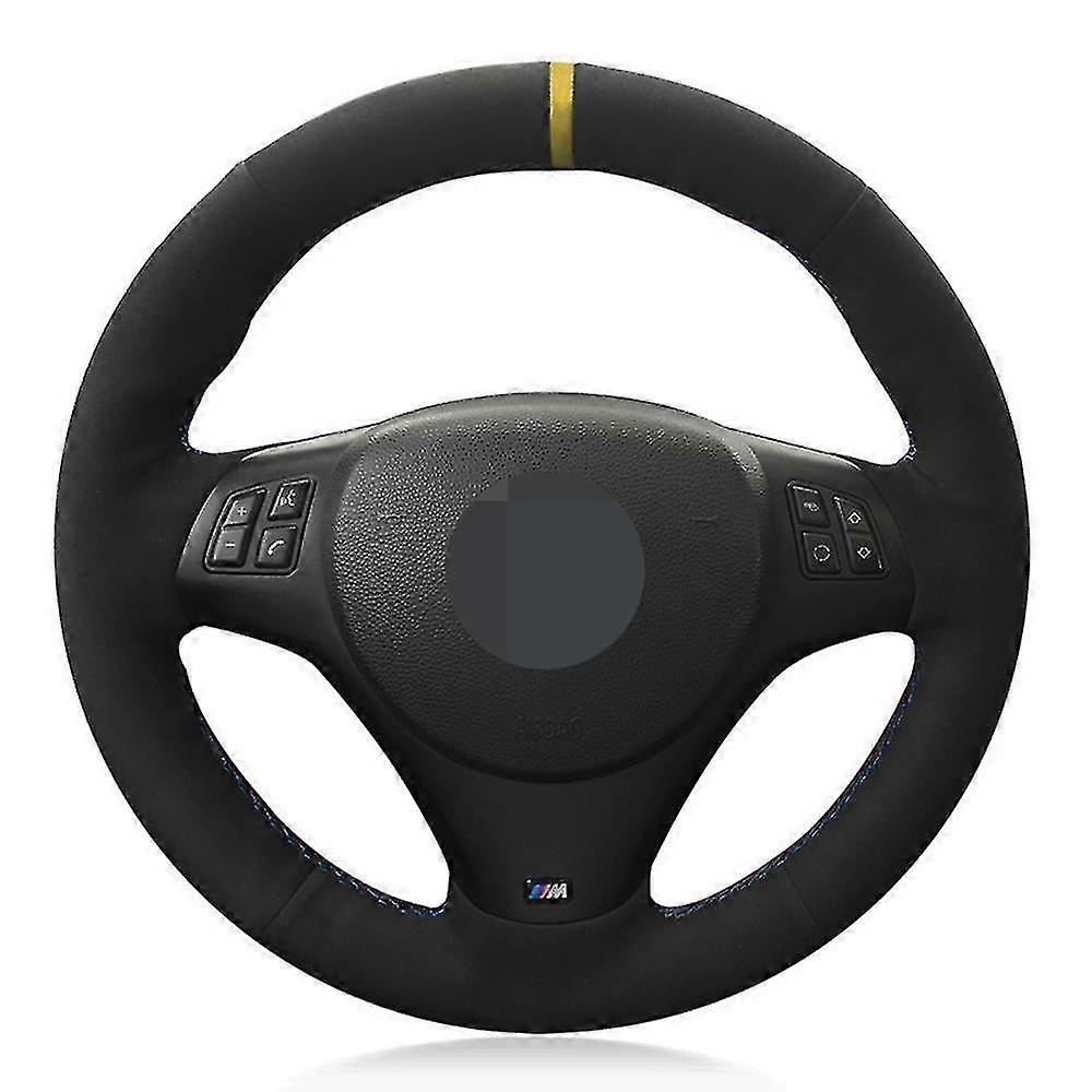 Car Steering Wheel Cover Diy Black Genuine Leather Suede For Bmw M Sport M3 E90 E91 E92 E93 E87 E81 E82 E88 X1 E84