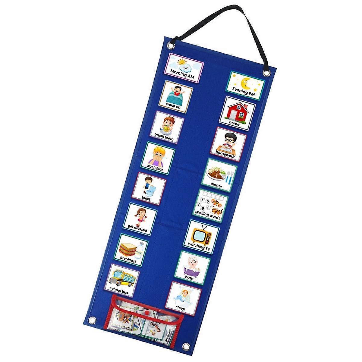 Visual Schedule Calendar Chart Blue For Classroom Daily Routine Planner Chore Chart Educational Schedule Board