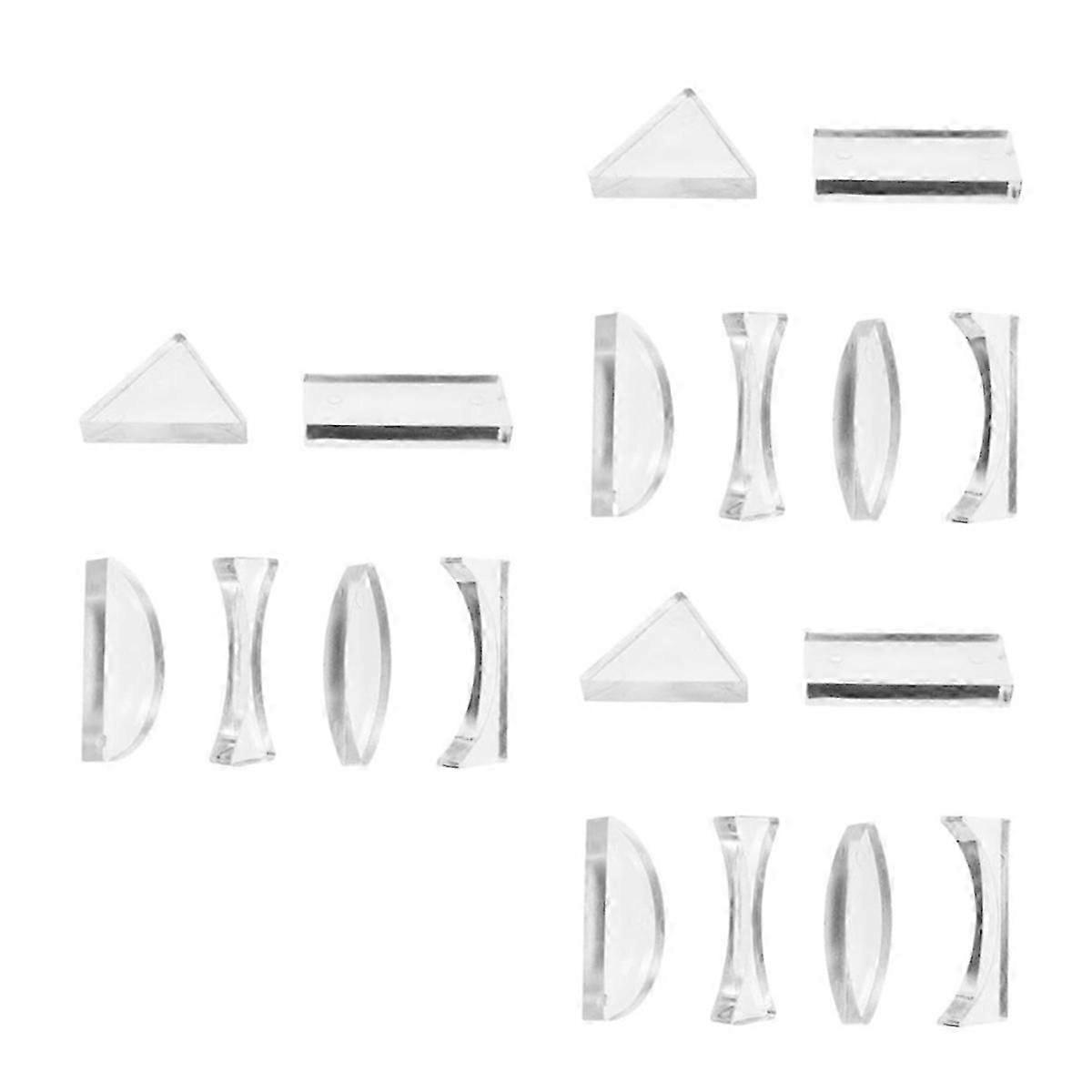 3sets Optical Lenses Teaching Tool Physics Teaching Instrument Convex Lens Microscope Lens Spotlight Objective Lens