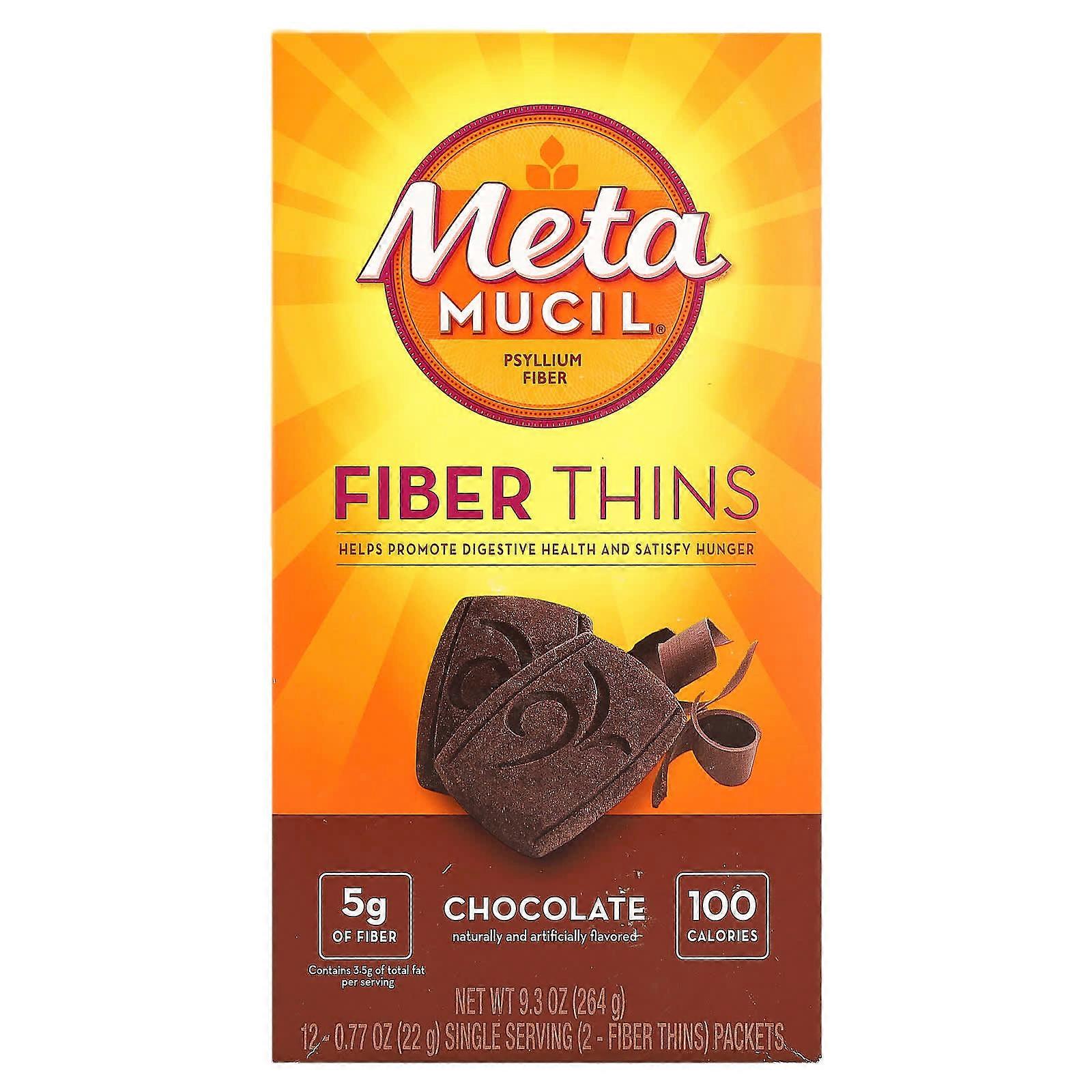 Fiber Thins, Chocolate, 12 Packets, 0.77 oz (22 g) Each