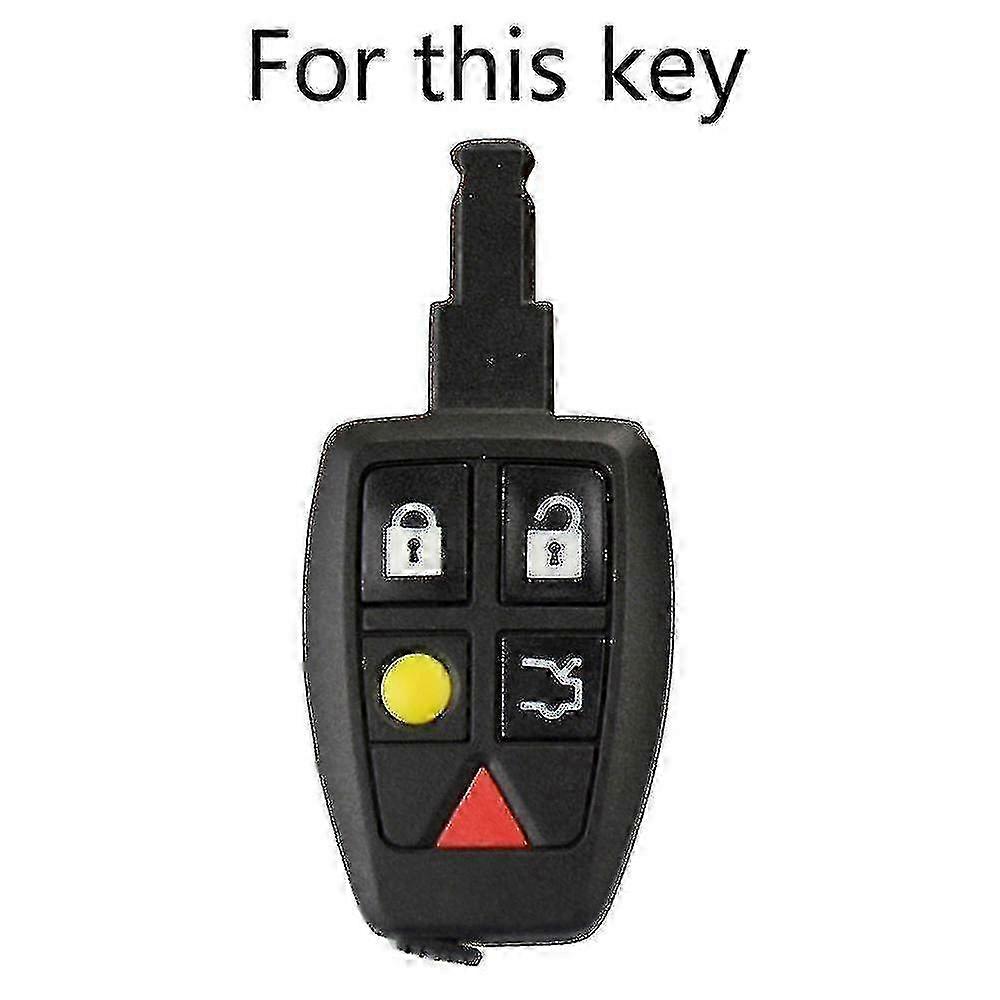 Silicone Car Key Case Cover Remote Fob Shell Jacket for Volvo C30 C70 S40 V50 Models (2004-2007)