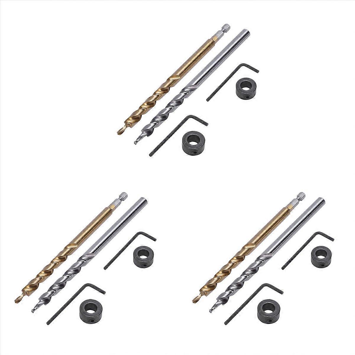 2Pcs 1/4 Inch Hex Shank For Manual Pocket Hole System Drill Tools Kit