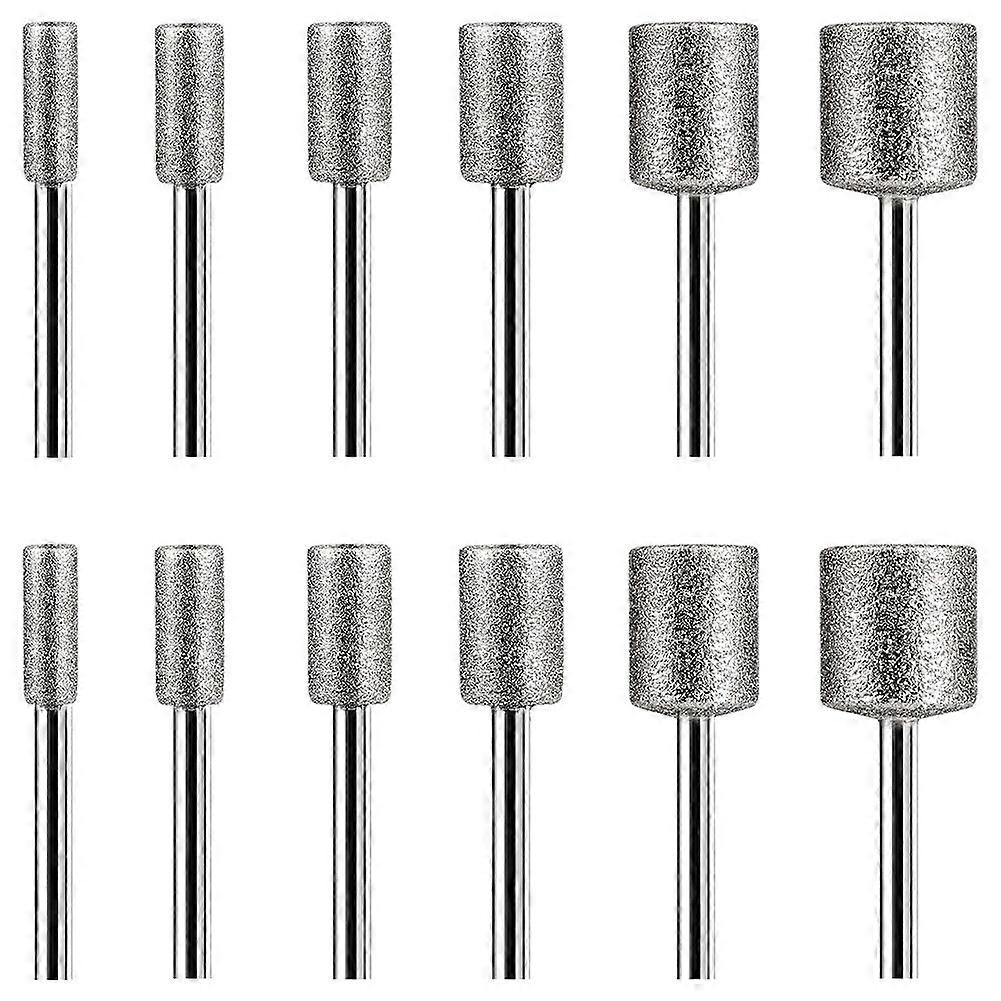 12PCS Diamond Burr Bits for Stone Rocks Ceramics Rotary Tools