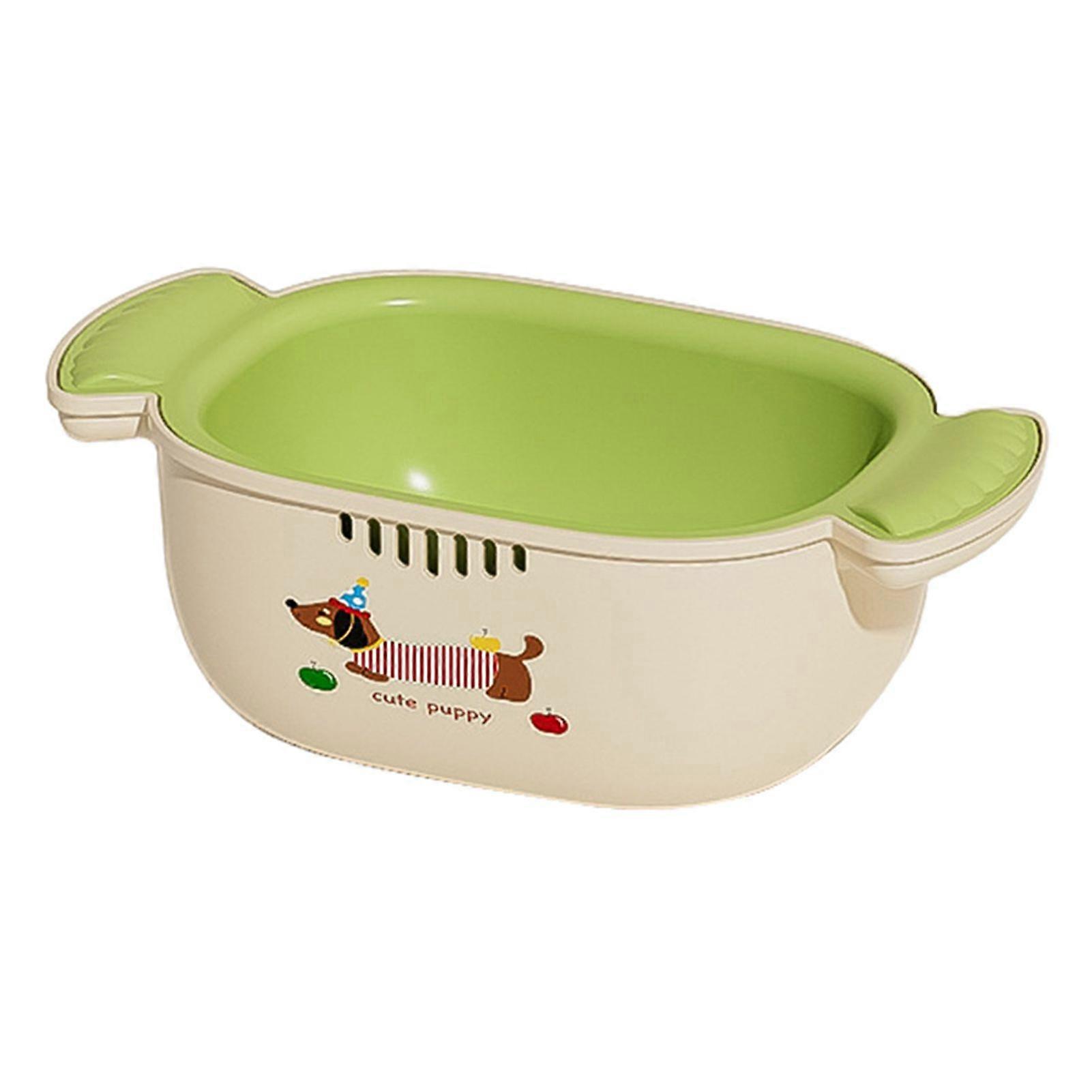 Jikaixiang Vegetable Colander Strainer Bowl Food Grade BPA Free Dustproof Design Double Layer Fruit Washing Basket with Strainer