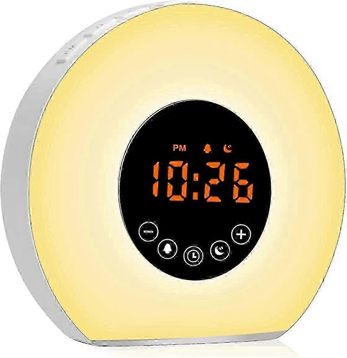 Sunset Simulation Clock,Elegant Wake Up Light,Sunrise Alarm Clock For Gentle Morning Awakenings,Multicolor Night Light,Touch Control,Sleep Aid 2 miao4
