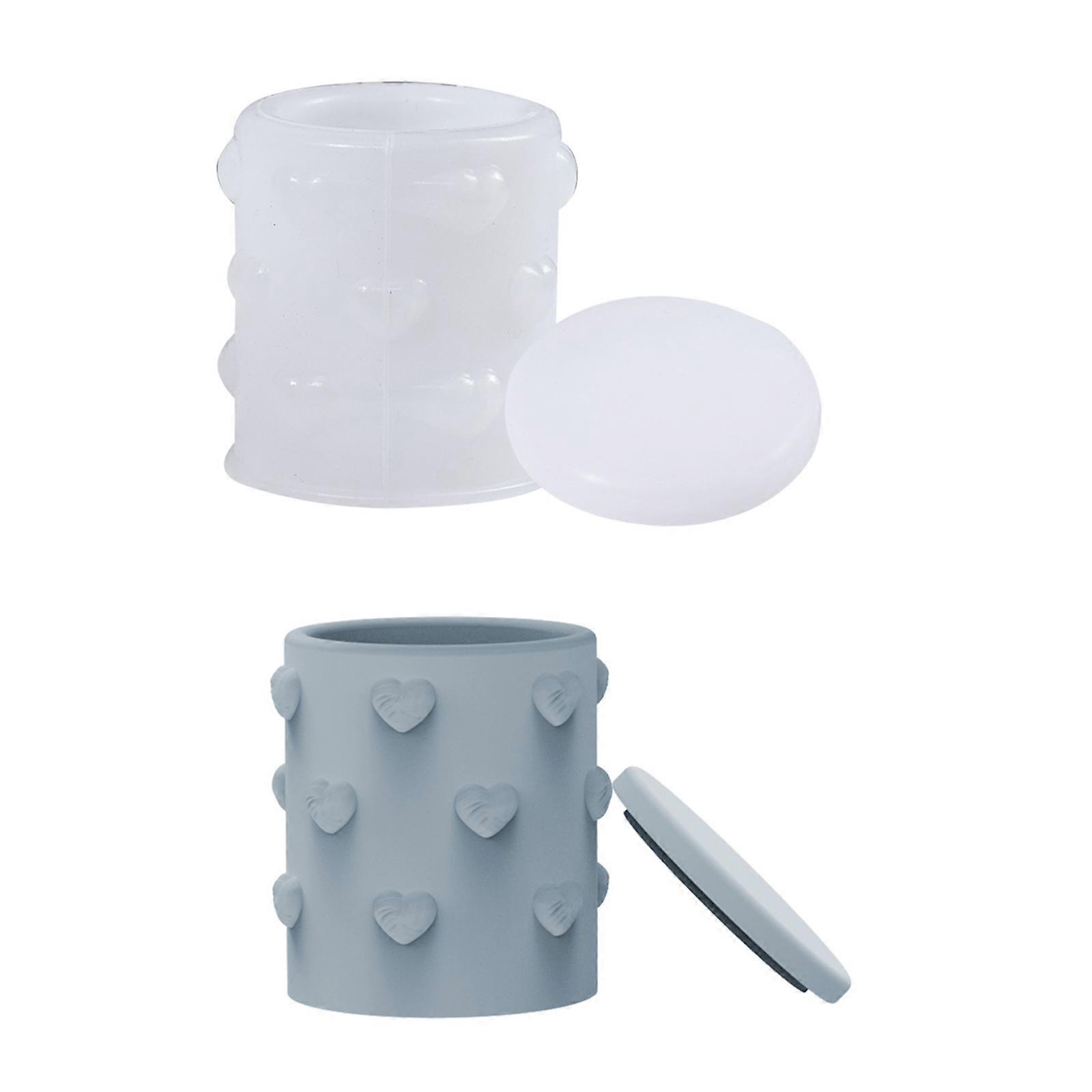 1Set Heart Embossed Holders DIY Resin Casting Moulds For Unique Heart Embossed Storage Boxes And Flower Pots Multicolor
