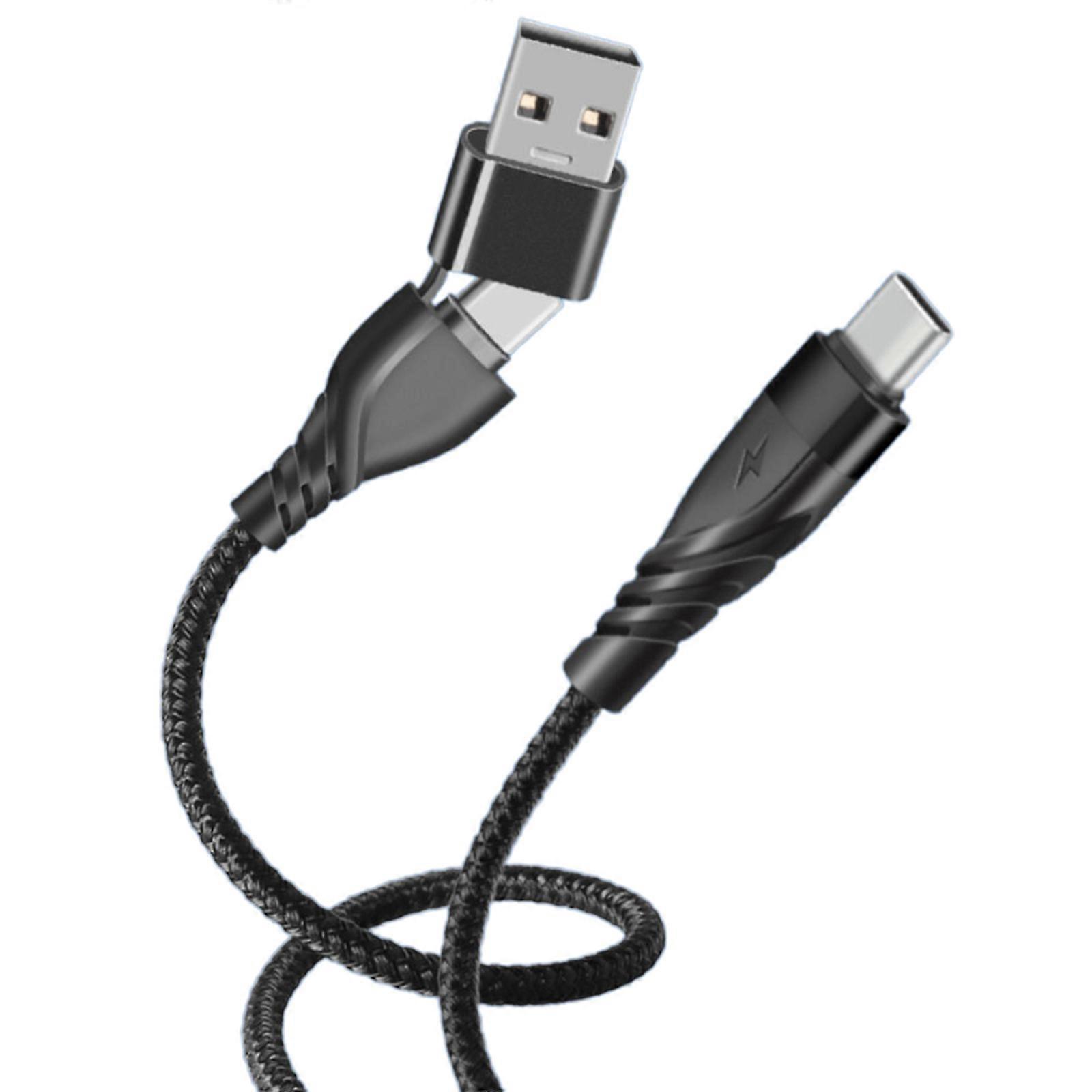 Removable USB-A USB-C to Type C Adapter Converter Cable Fast Charging and Data Line for Phones and Tablets Multicolor