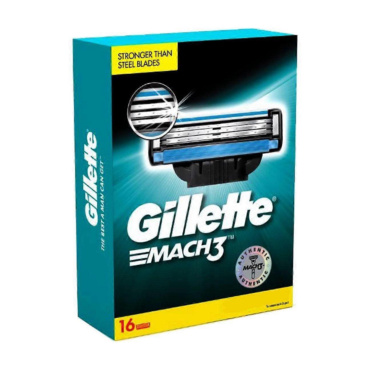 Набор бритвенных кассет с 3 лезвиями (16 шт), Mach3 Shaving 3-Bladed Cartridges Set of 16,  Gillette