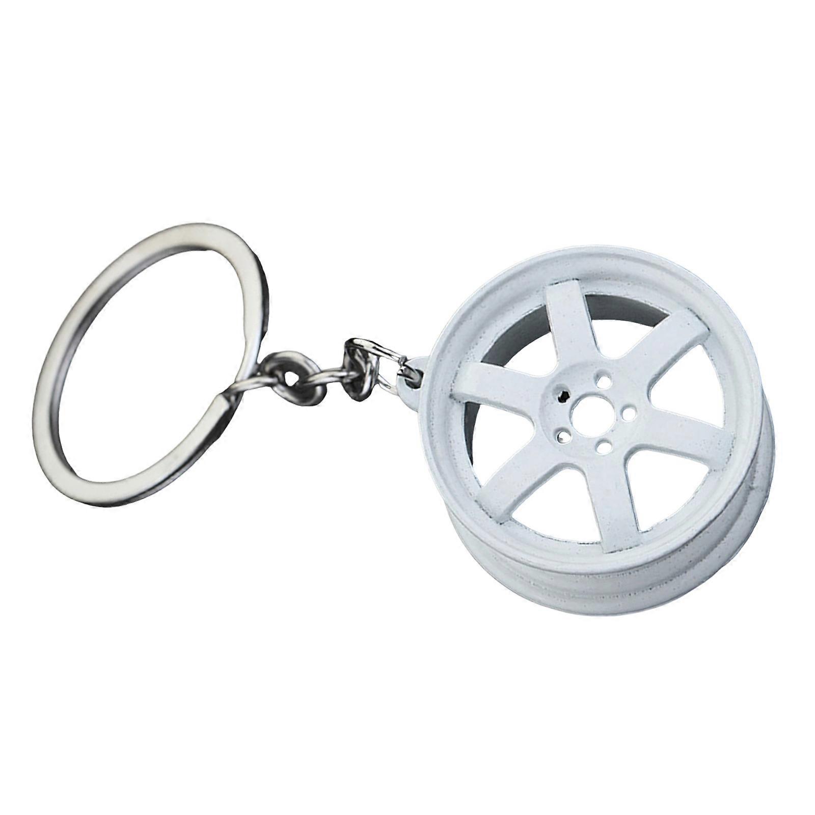 Elegant Keychain Car Wheel Shape Key Hanging Ornament Zinc Alloy Texture for Stylish Individuals and Everyday Use Multicolor