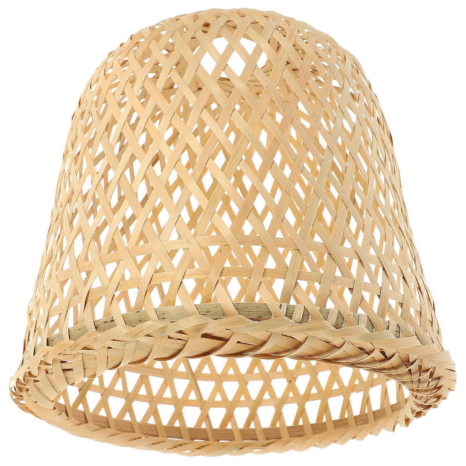 Rustic Lamp Shade Bamboo Woven Lampshade for Table Lamp Khaki Bamboo Protective 1Pcs