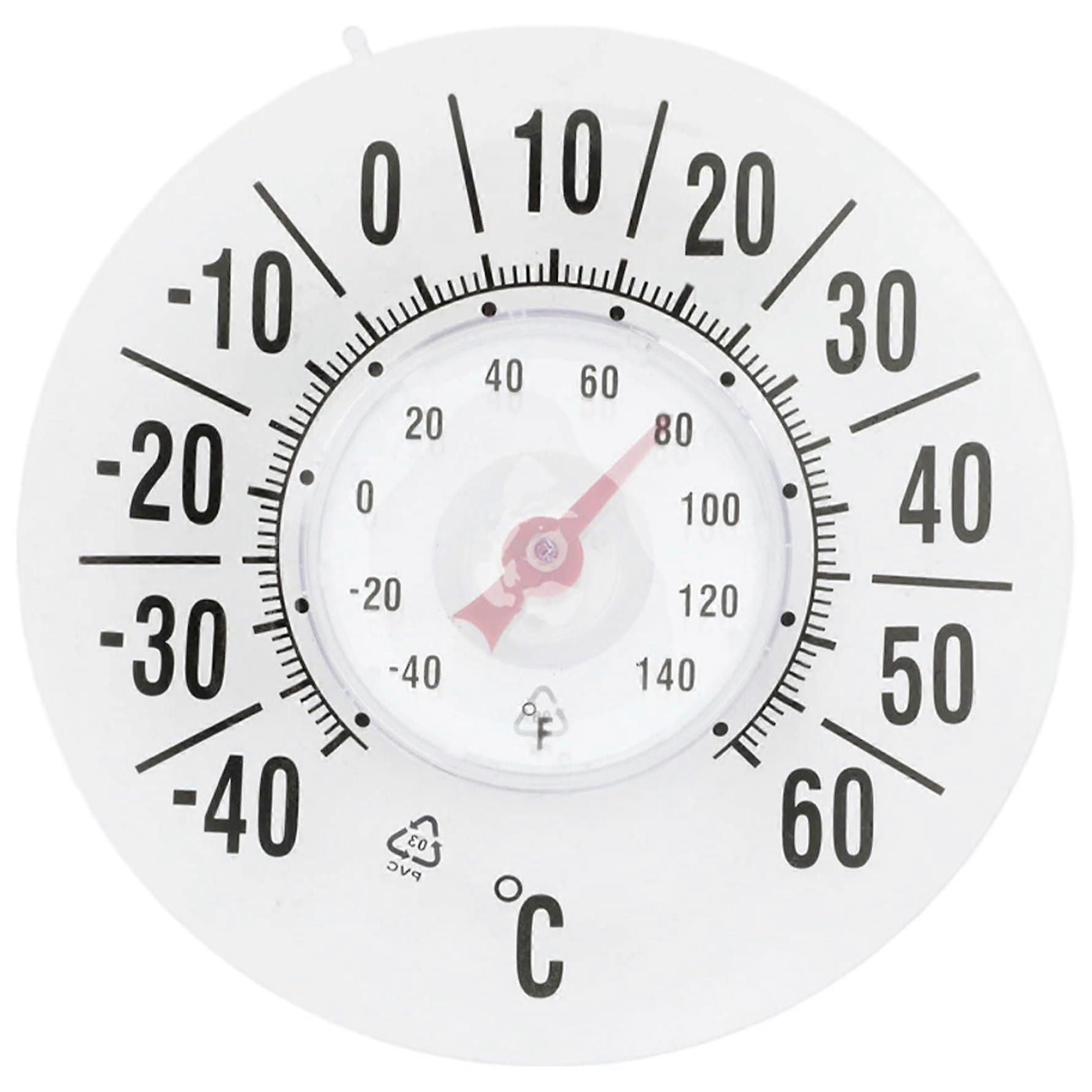 Outdoor Waterproof Window Thermometer, Transparent Round SelfAdhesive Battery Temperature Gauge for Outside