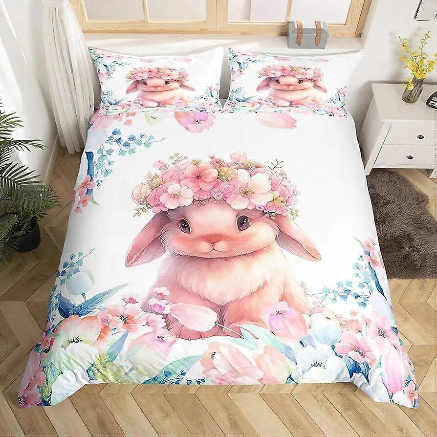 TK Easter Bunny Digital Print Brushed Bedding Set (3 Pieces)