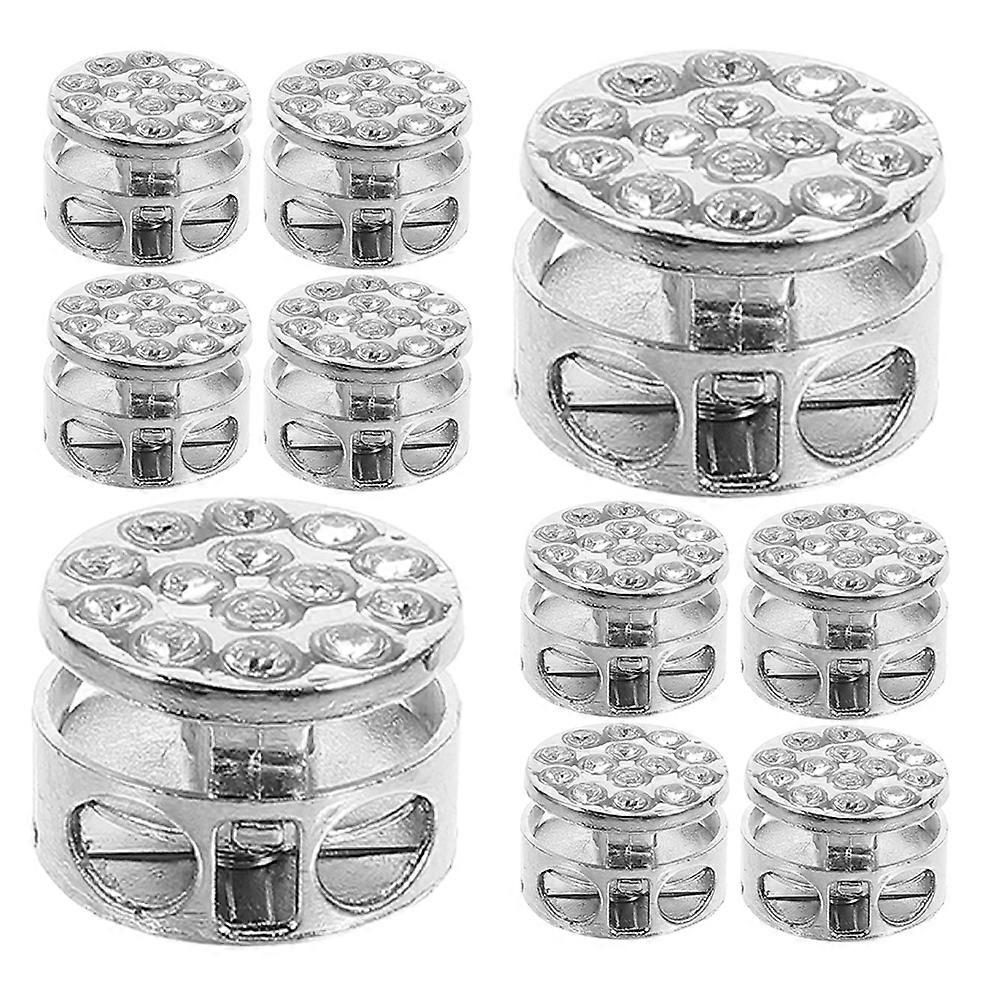 Durable Metal Cord Lock Buttons 12Pcs Adjustable Toggles Prevent Slipping For Use In Clothing Hats And Outdoor Gear With Smooth Operation