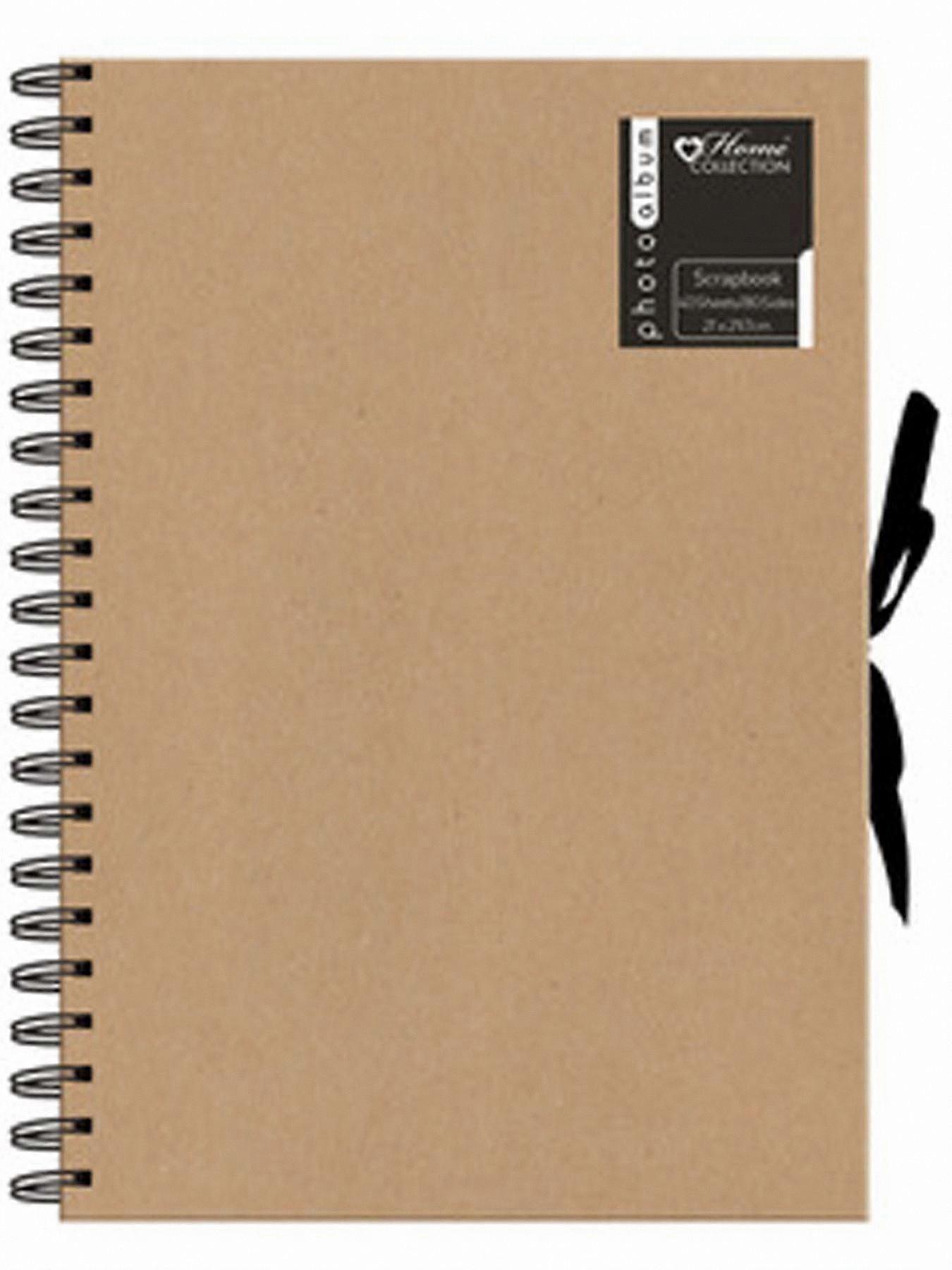 Kraft Scrapbook with A4 Ribbon Tie and Spiral Binding for 40 Sheets Photo Album