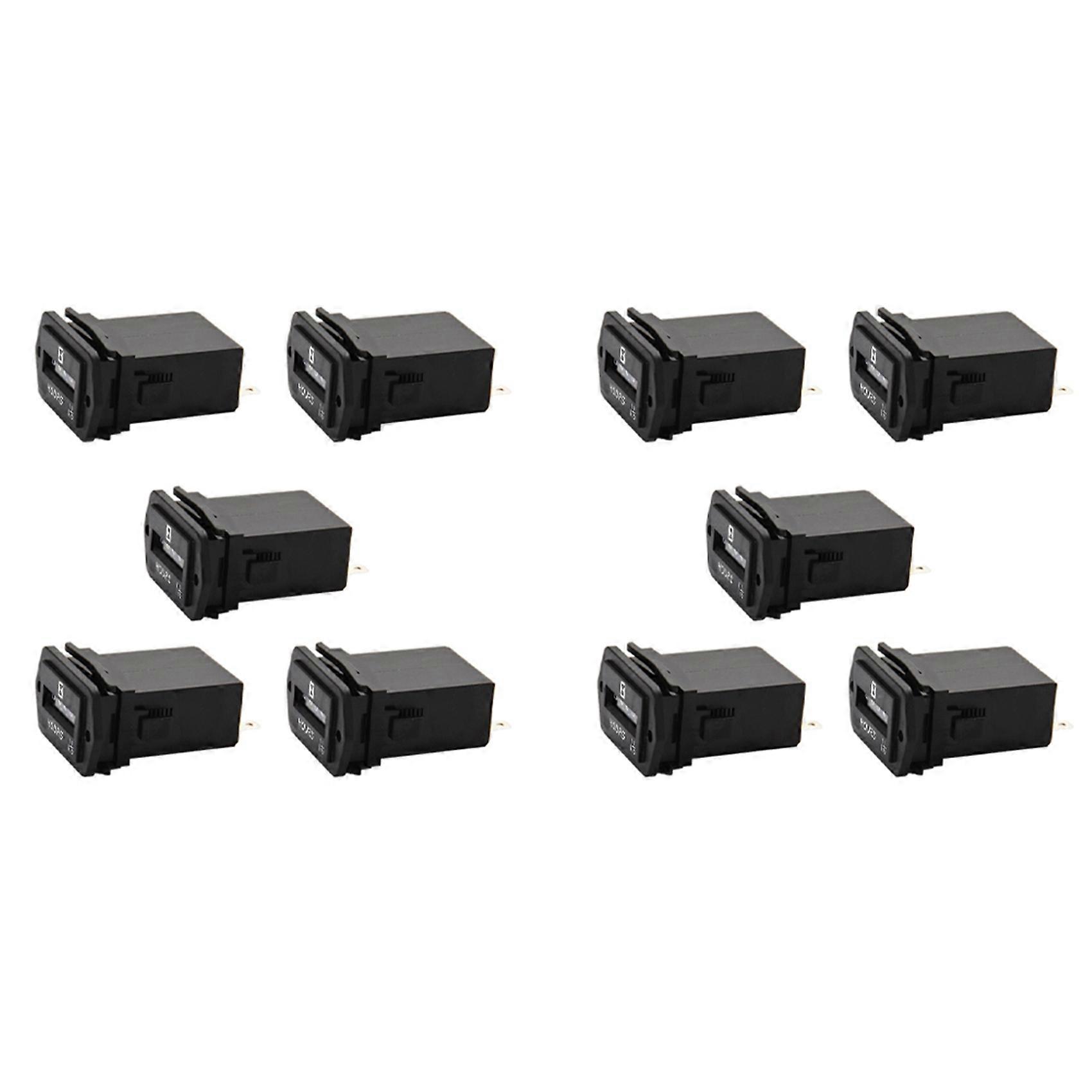 10X DC 6-80V Mechanical Hour Meter - Hourmeter for Engine Generator Boat Automobiles Motorcross Moto