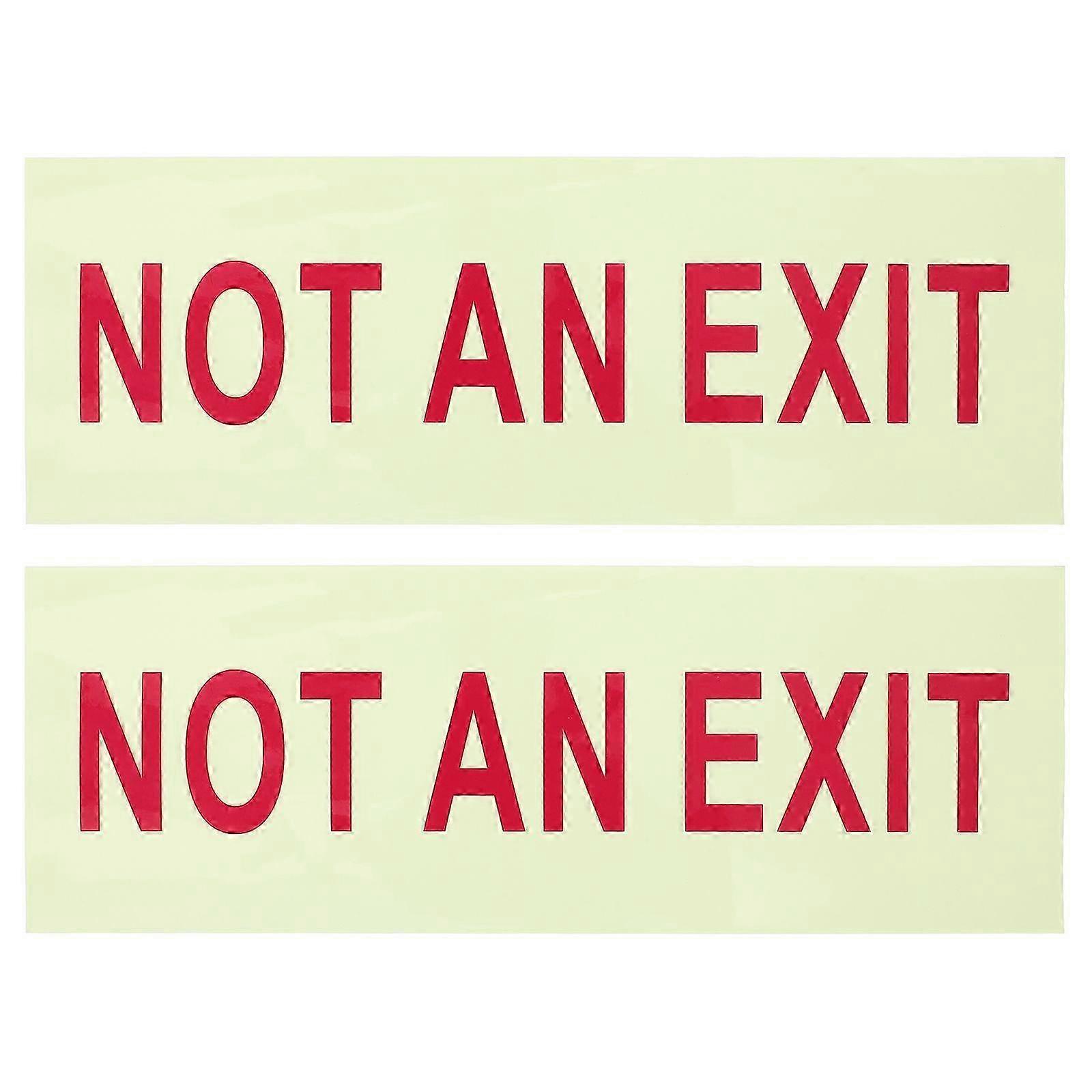 2pcs Not An Exit Signs For Business Not An Exit Sign Not An Exit Door Sign Glow In Dark Sign