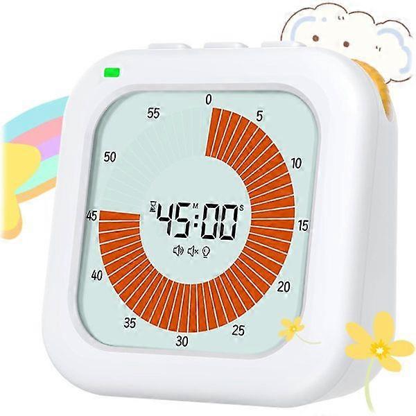 Visual Timer for Kids, 60 Minute Digital Countdown Timer for Children Kitchen Timer with Signal Light Reminder Function LCD Digital Timer