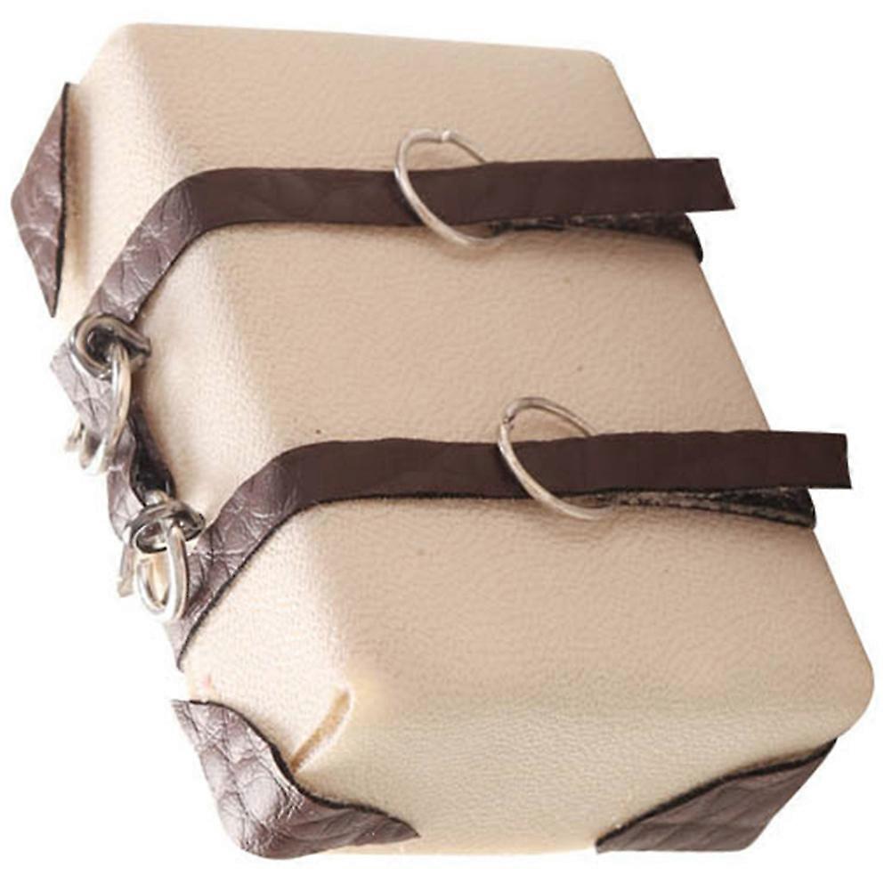 Miniature Suitcase Mini House Storage Case for Decor 3Pcs Beige PU Material