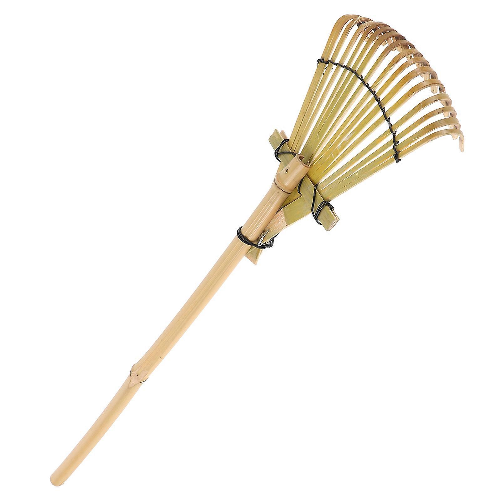 Sand Rake Bamboo Garden Tool for Sand Leveling Lightweight Hand Rake