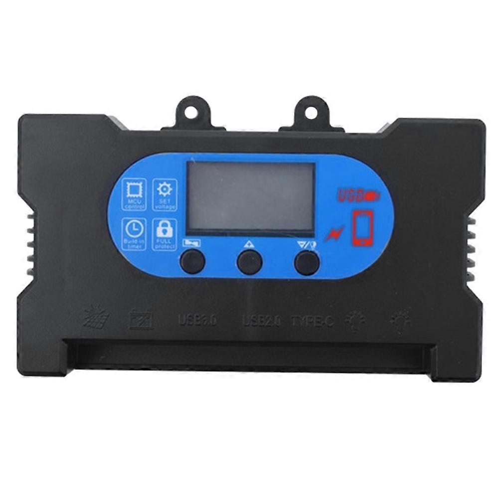 100A Solar Charge Controller PWM Panel Controller Solar Panel Battery Regulator with Dual USB Fast Charging