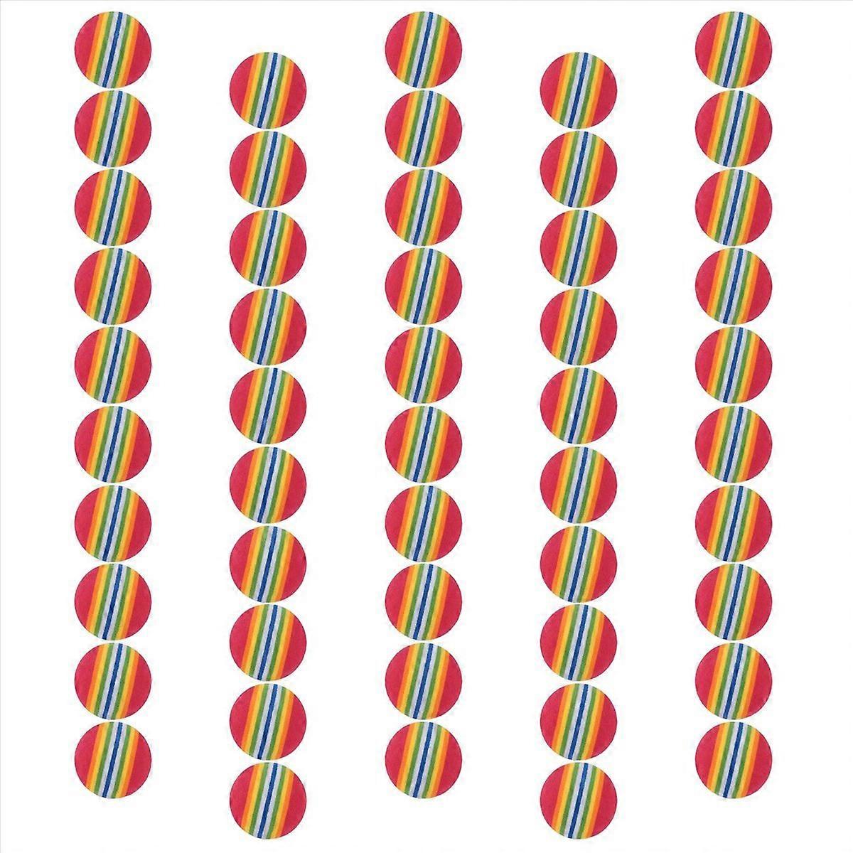 50pcs Golf Swing Training Aids Practice Sponge Foam Rainbow Balls