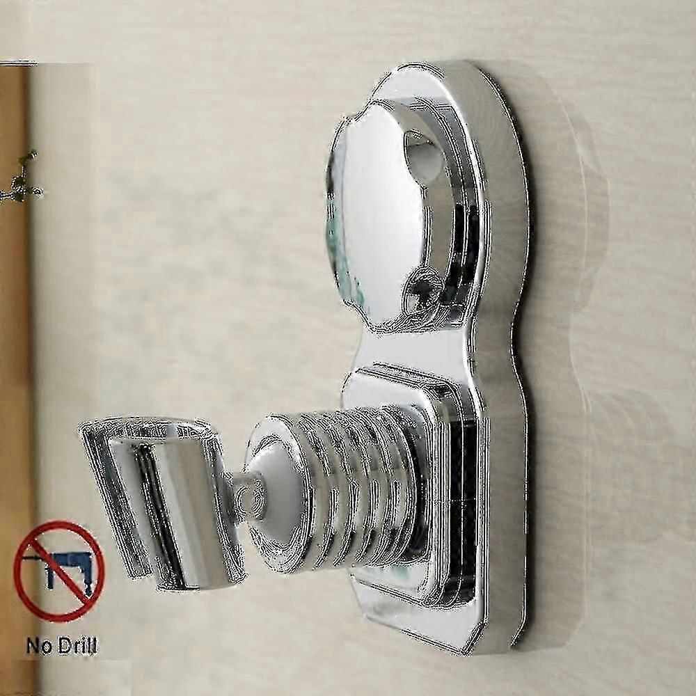 Bathroom Suction Cup Shower Head Holder, Silver