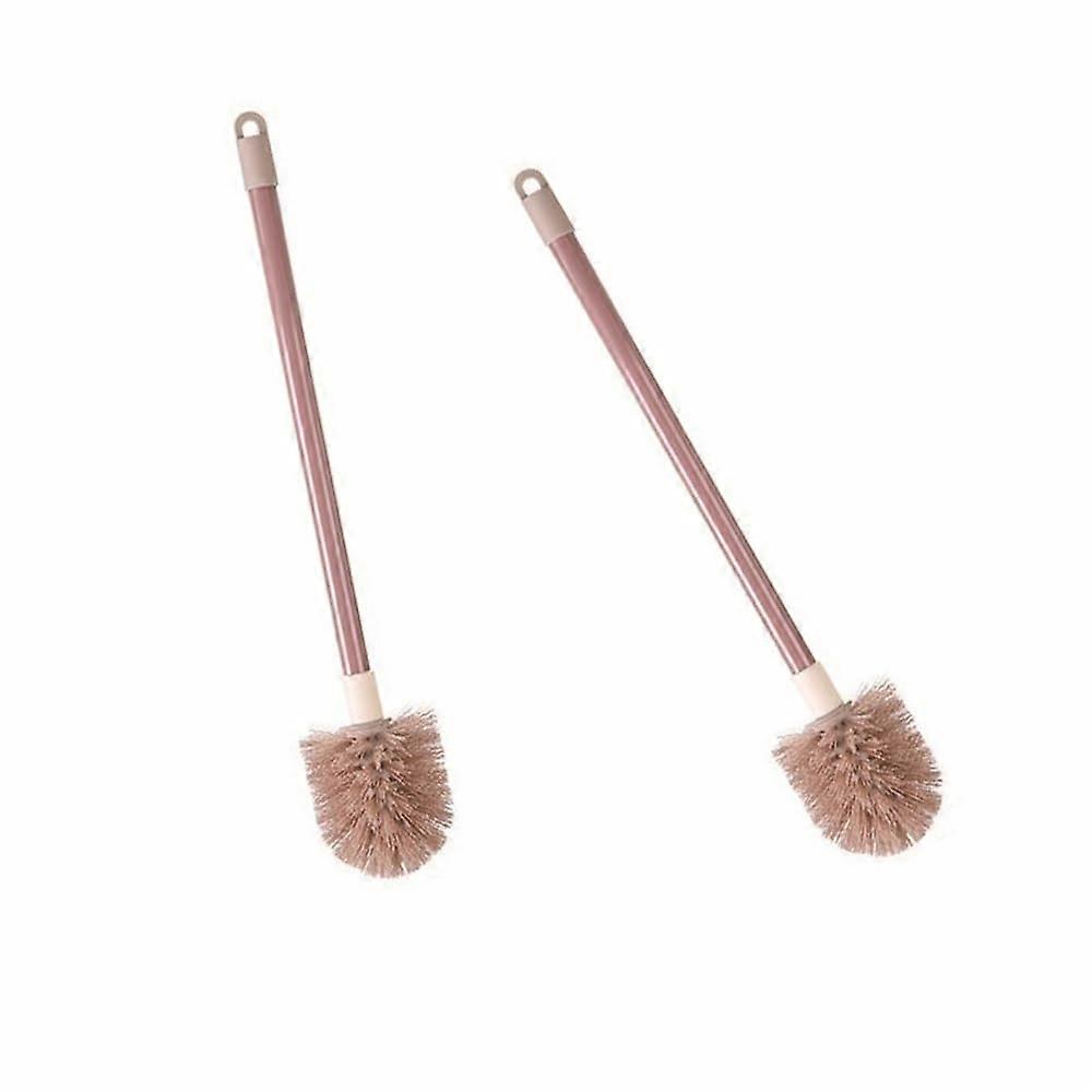 Bathroom Toilet Cleaning Brush Set of 2 with Long Handle Hard Bristles Wall Mounted for Home