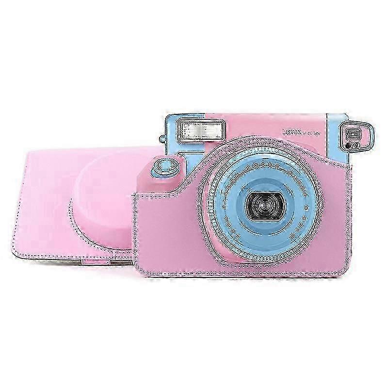 لحقيبة حمل من جلد PU من Fujifilm Instax Wide 300 Instant Camera في 5 ألوان وردي بني أسود -YT4