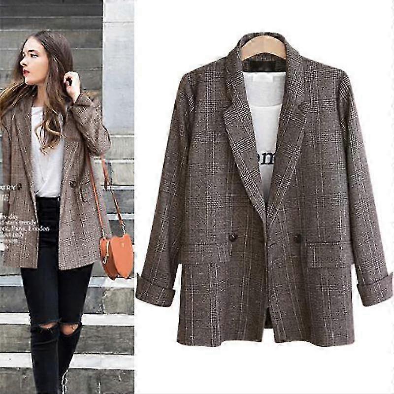 Women's Blazer Coat for Suits Wool Blend Jacket Plus Size Long Sleeve