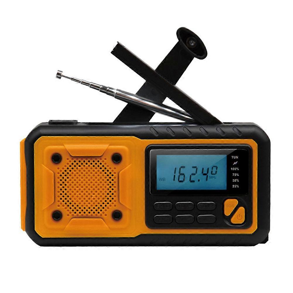 4000mAh Solar Power Emergency Radio Hand Crank Charging AM/FM SW Multi BAND Radio LED Reading Flashlight US Version