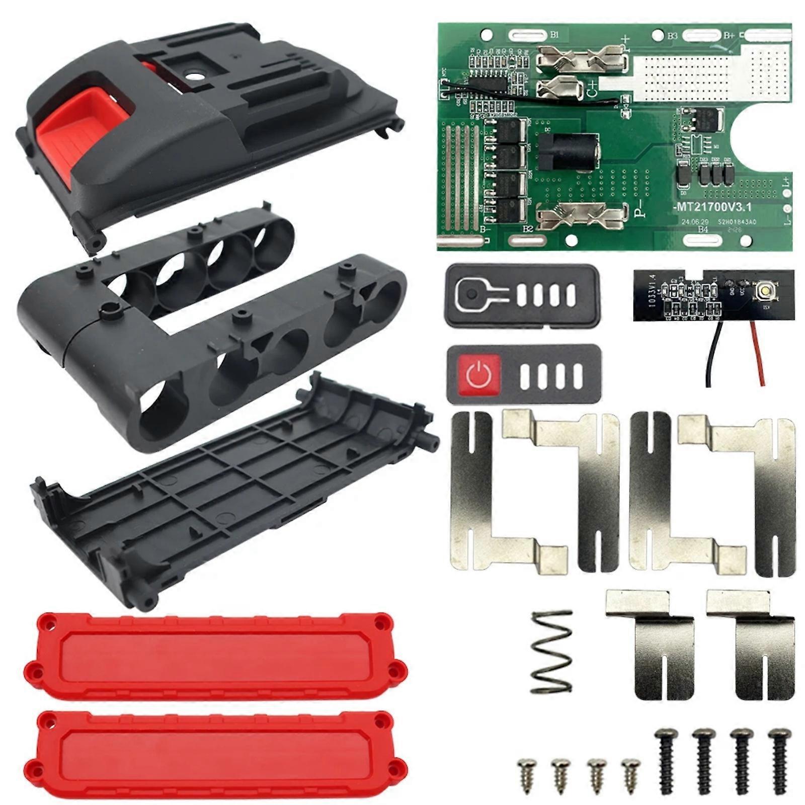 Easy Assembly Battery Shell Kit Including Protections Board For 5slot 21700 Lithium Cells Long Lasting Power Tool Multicolor