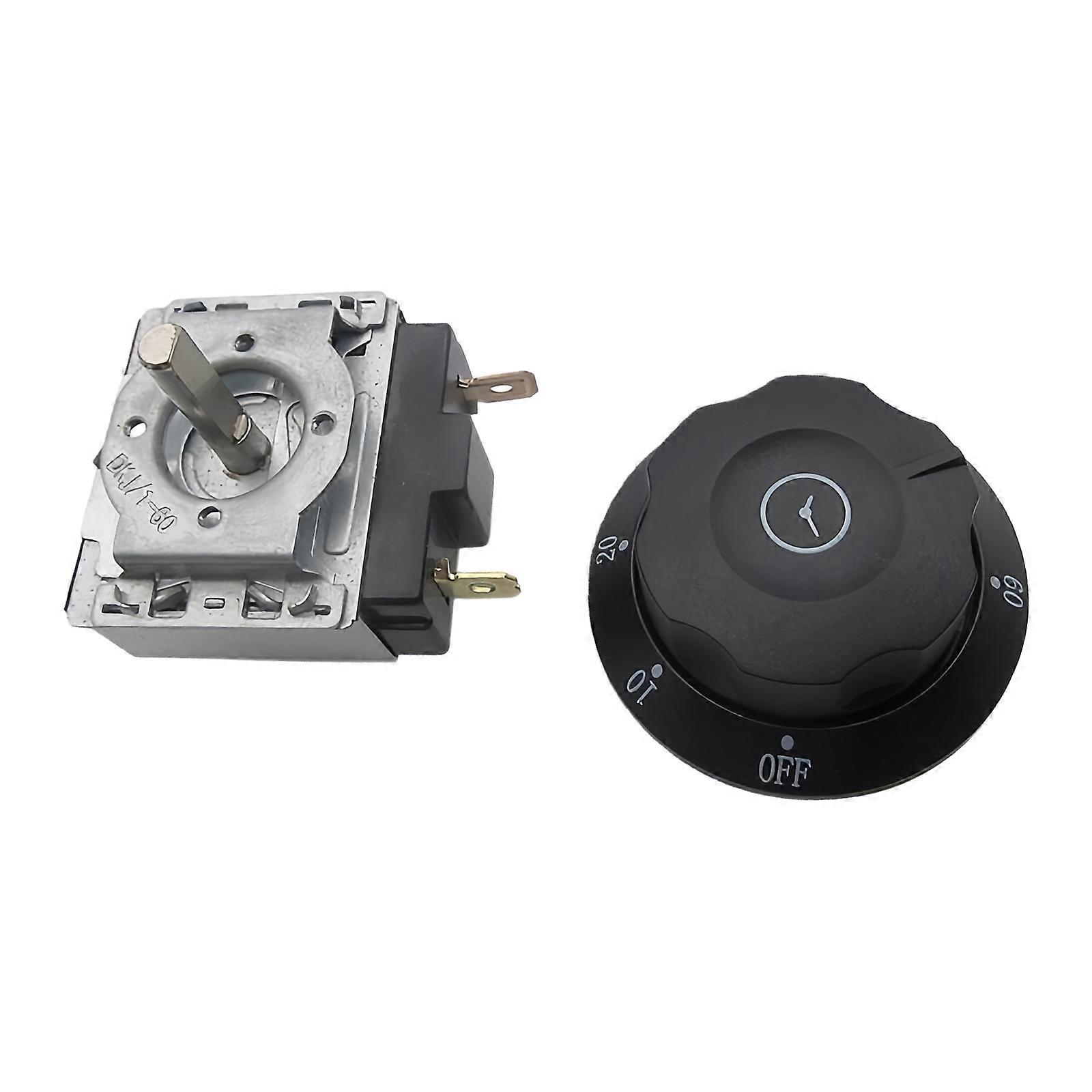 120 Minutes Mechanical Timers Replacement Set Including Knob and Mounting Screws for Chargers Timers Compatibility Multicolor