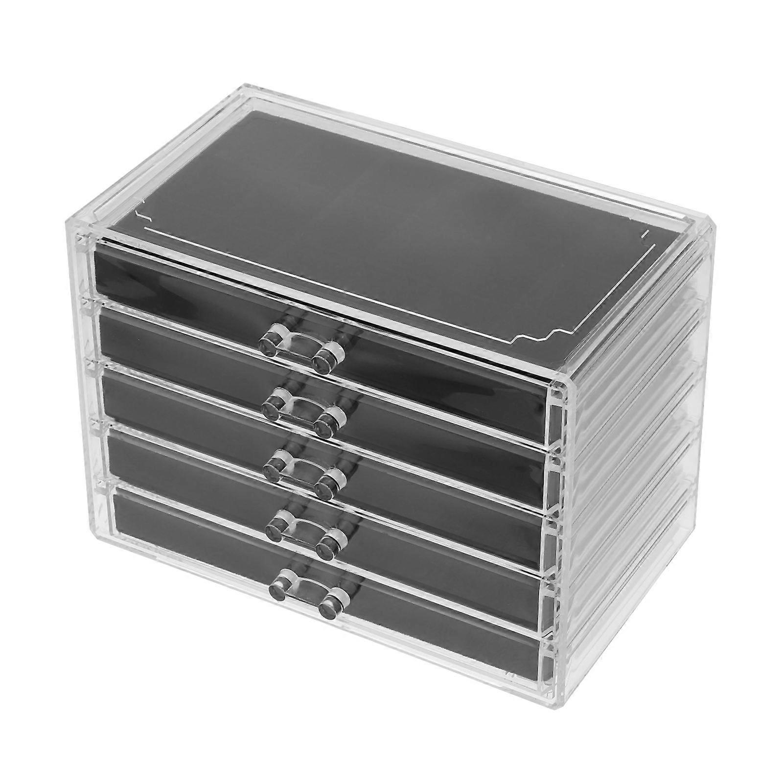 Rock Collection Box Acrylic Holder with 5-Layer Drawer for Display Use