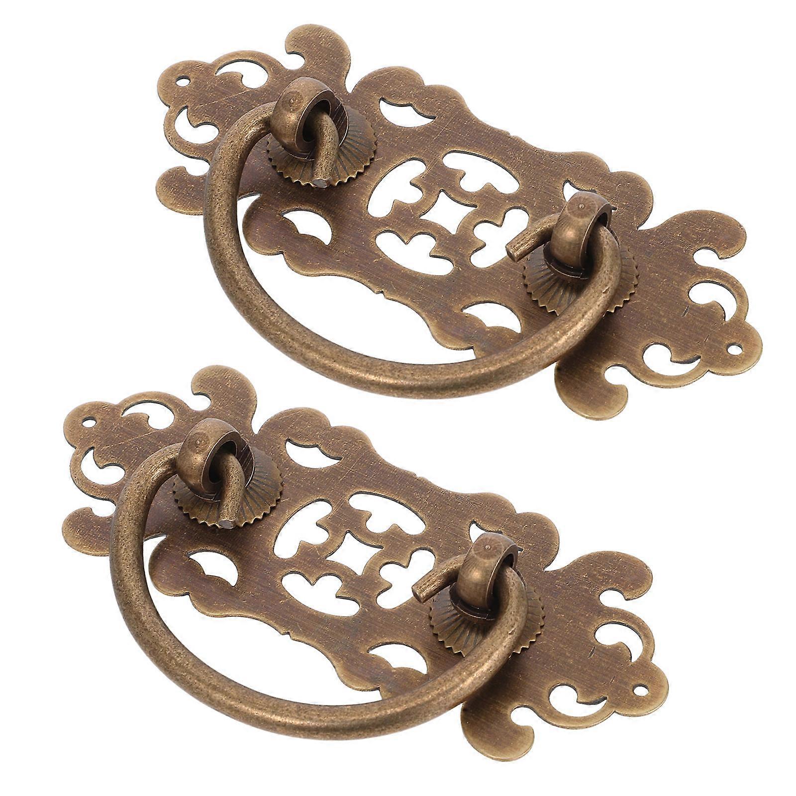 Brass Vintage Knobs for Wardrobe and Drawers with 2Pcs Pull Handles