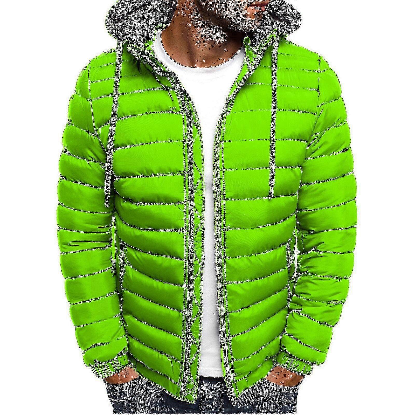 Winter Down Jacket for Men with Hood, Windproof Thermal Coat for Cold Weather