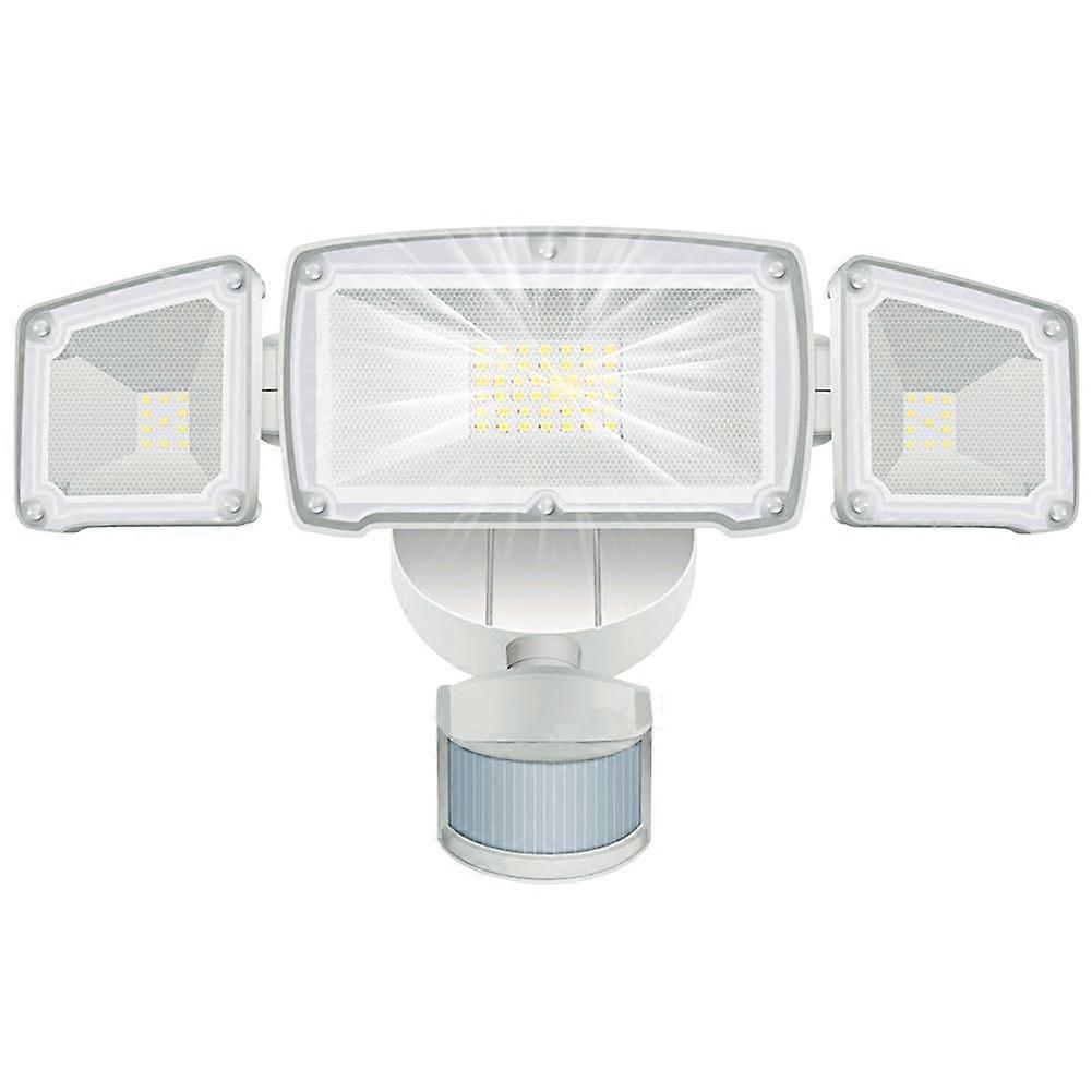 White Adjustable Security Light with Motion Sensor, IP65 Waterproof Outdoor Light for Garage and Yard Use